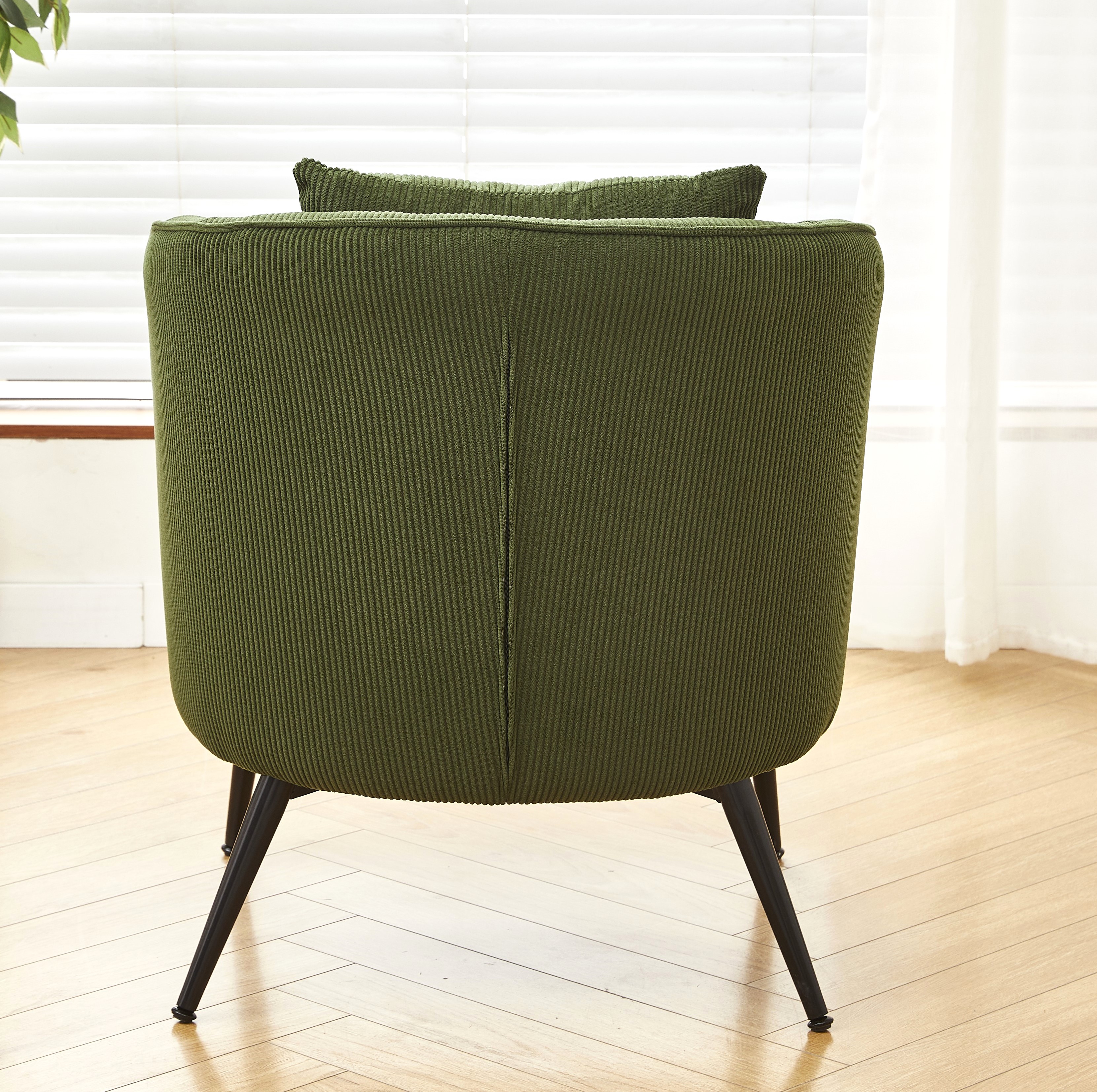 Velvet Accent Chair with Pillow