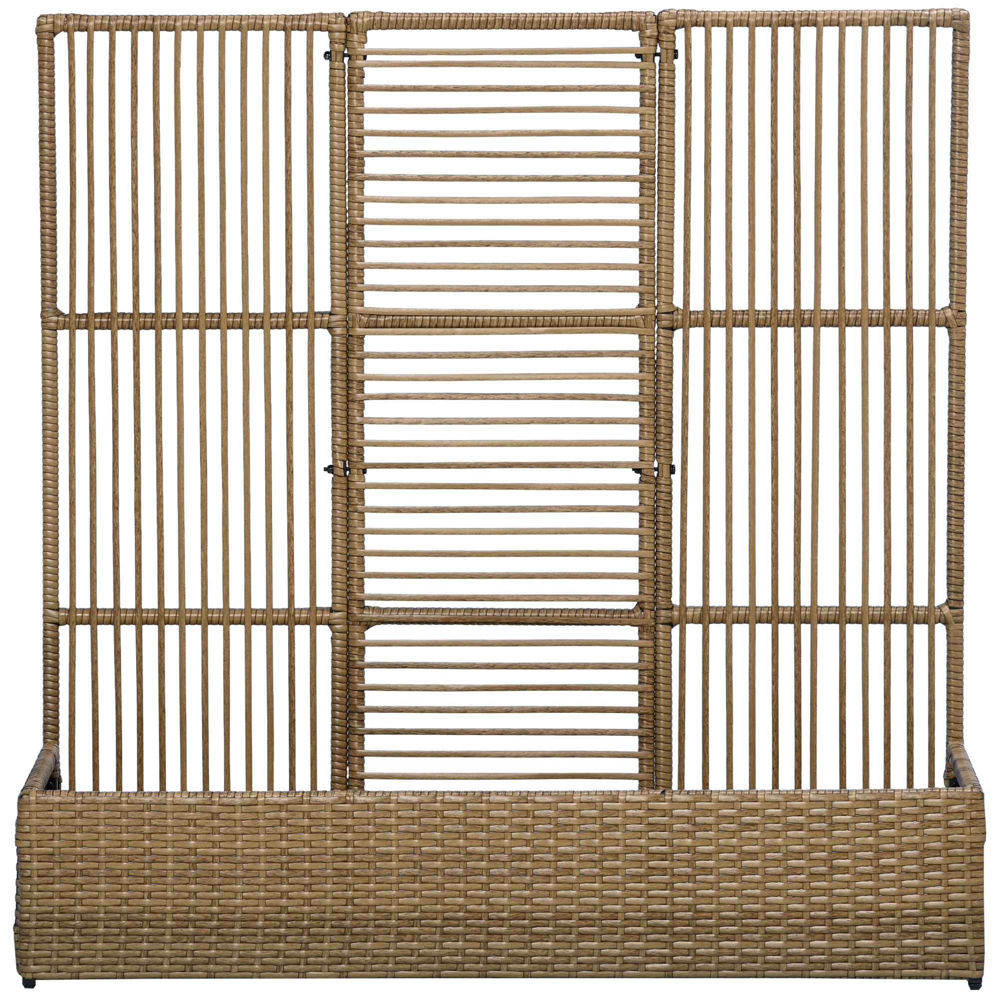 Blumenkasten Mit Spalier, Wetterfest, Polyrattan, 103 X 29 X 103 Cm, Sandfarbe