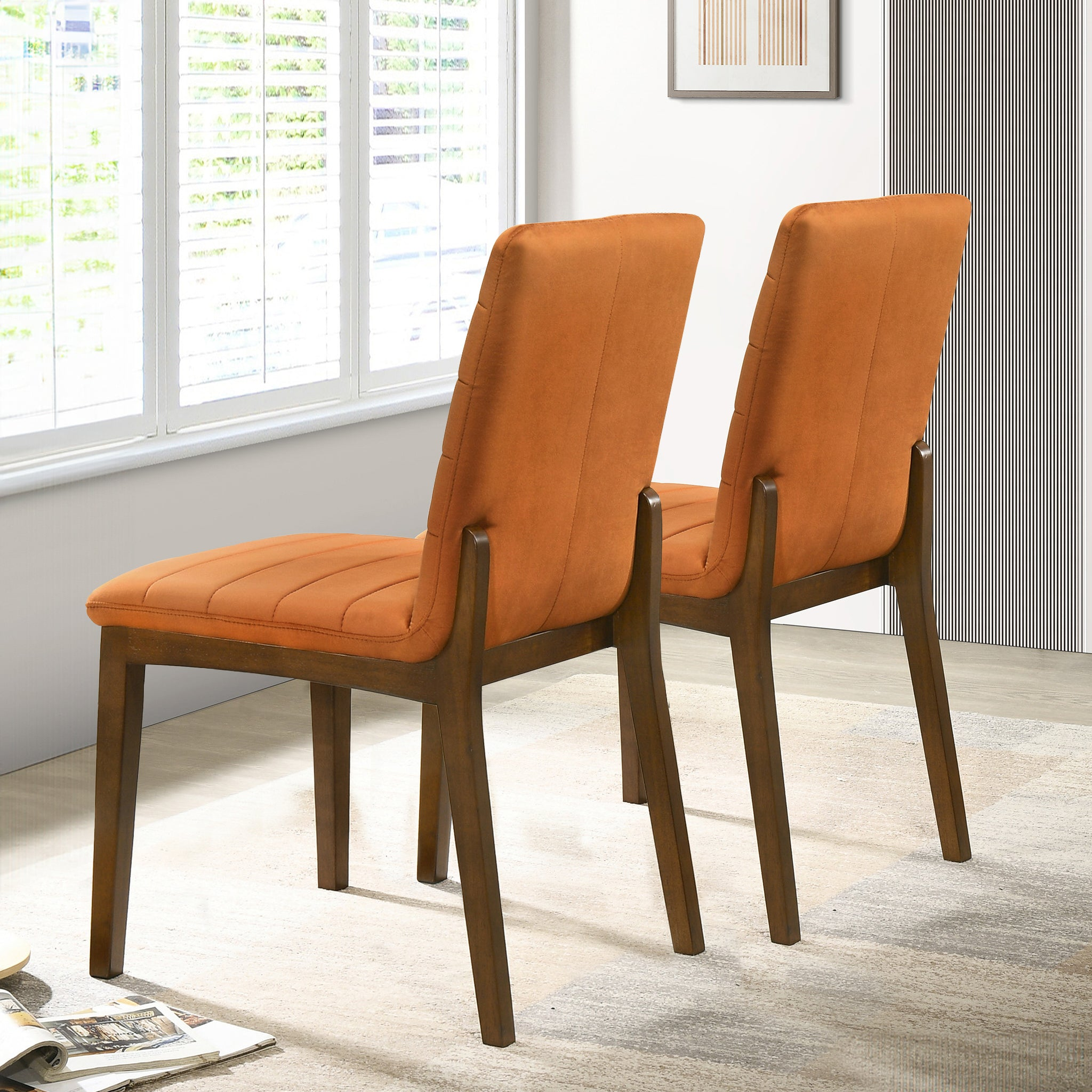 Velvet Upholstered Dining Chair Set, picture 4 of 4