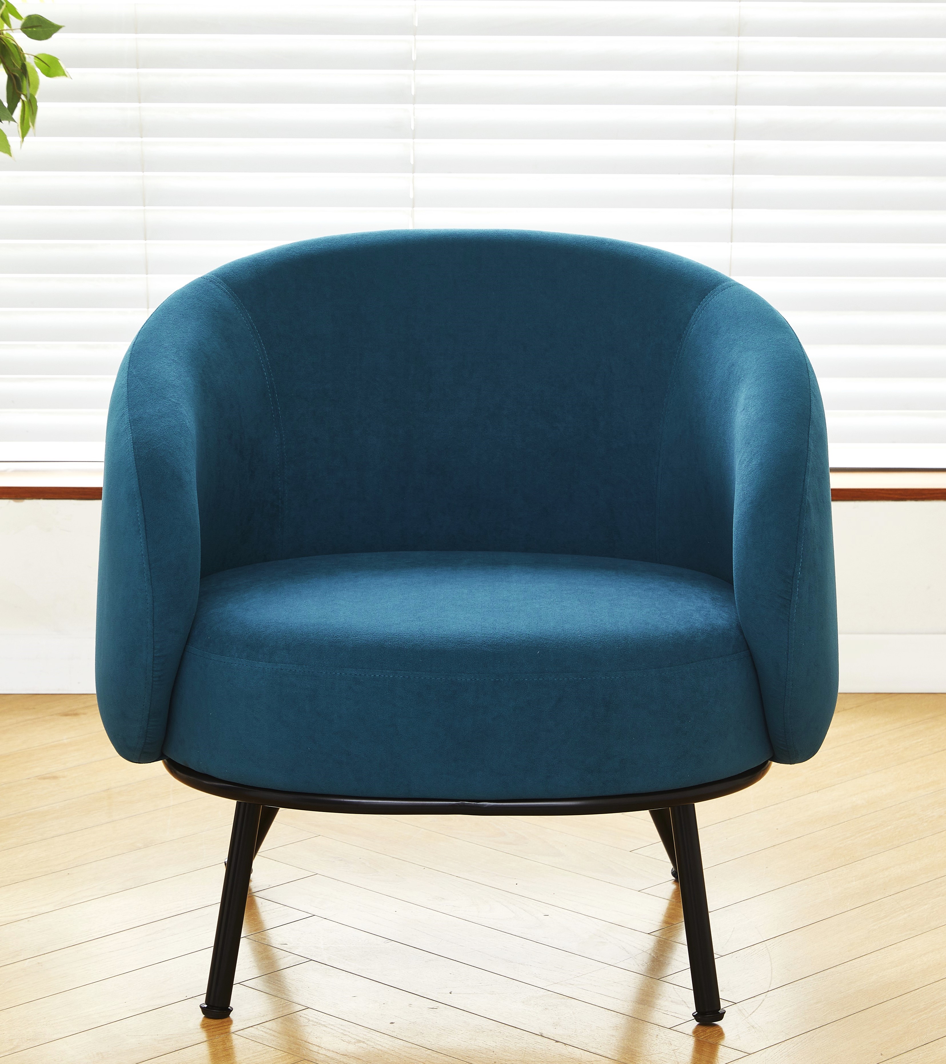 Velvet Barrel Accent Chair, picture 2 of 4