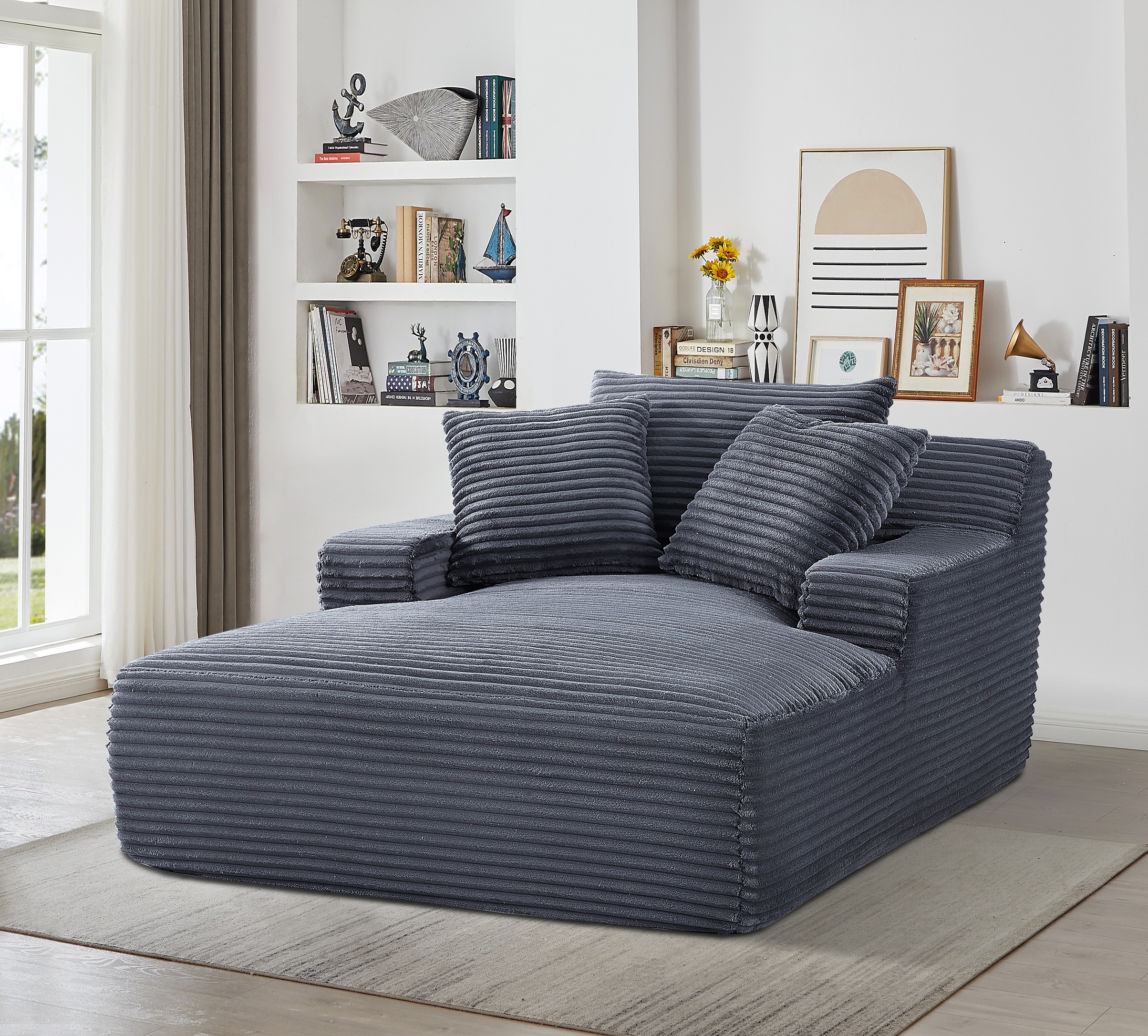 Corduroy Chaise Lounge Chair, picture 3 of 4