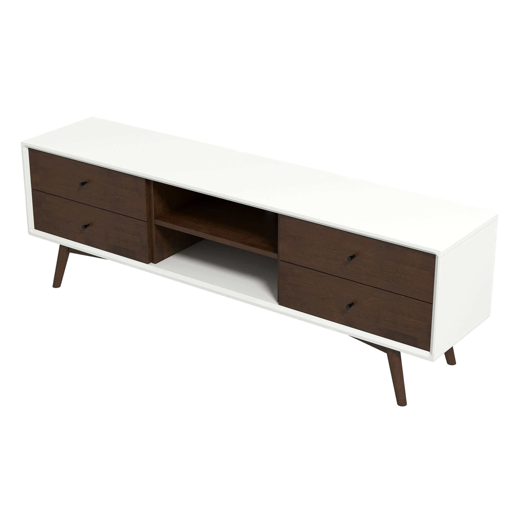 Caroline Walnut White TV Stand, picture 2 of 4