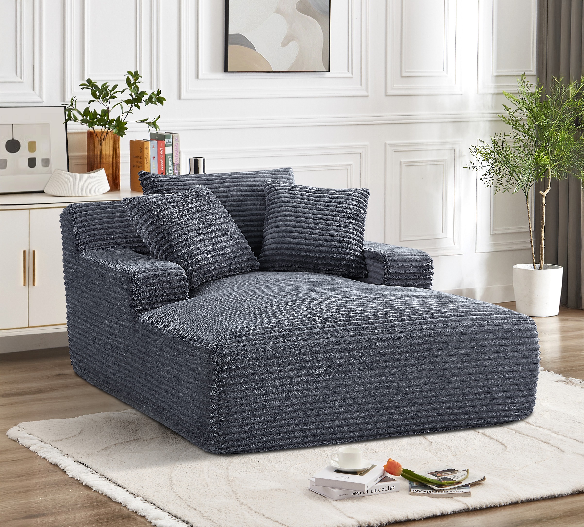 Corduroy Chaise Lounge Chair, picture 4 of 4