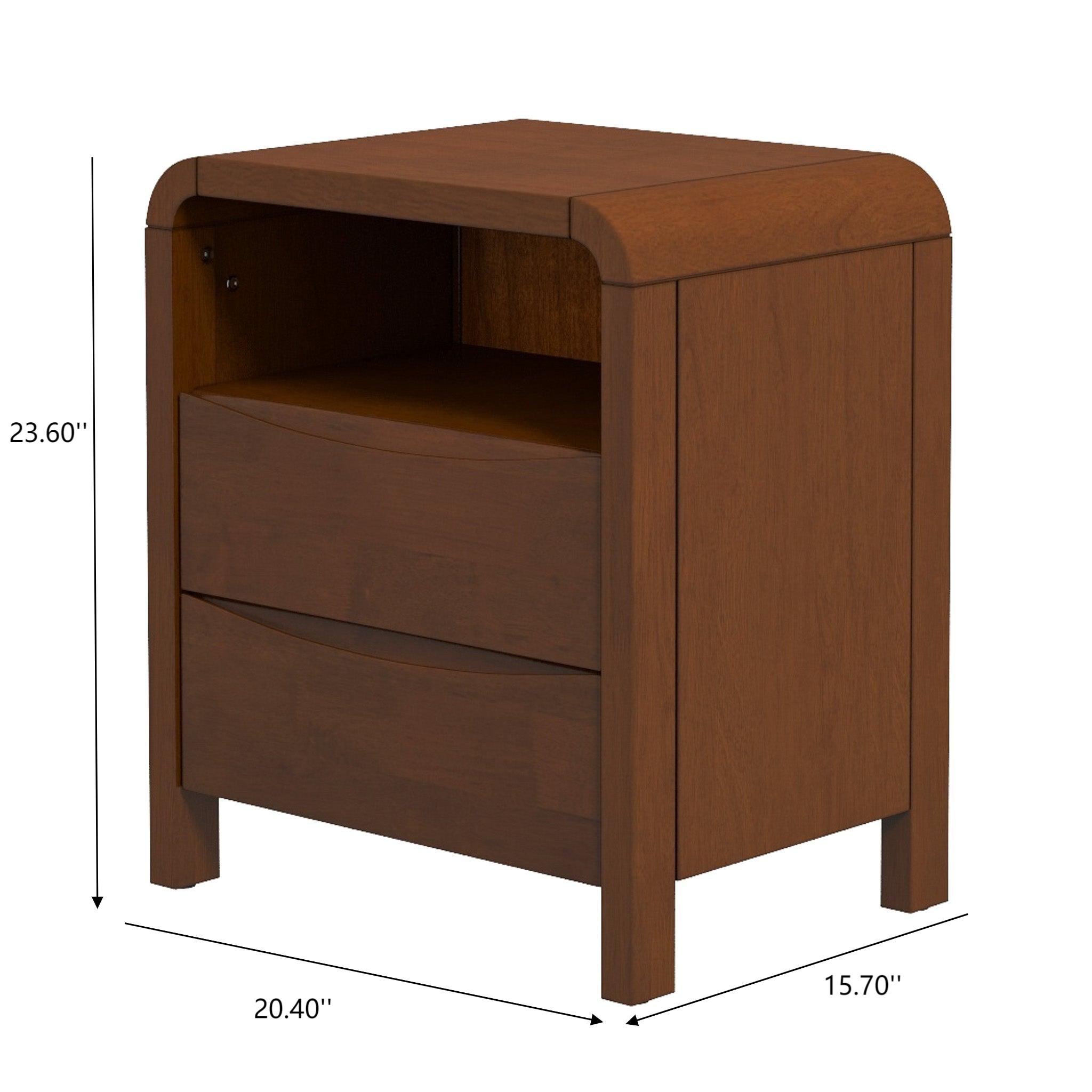 Solid Wood 2-Drawer Nightstand, picture 4 of 4