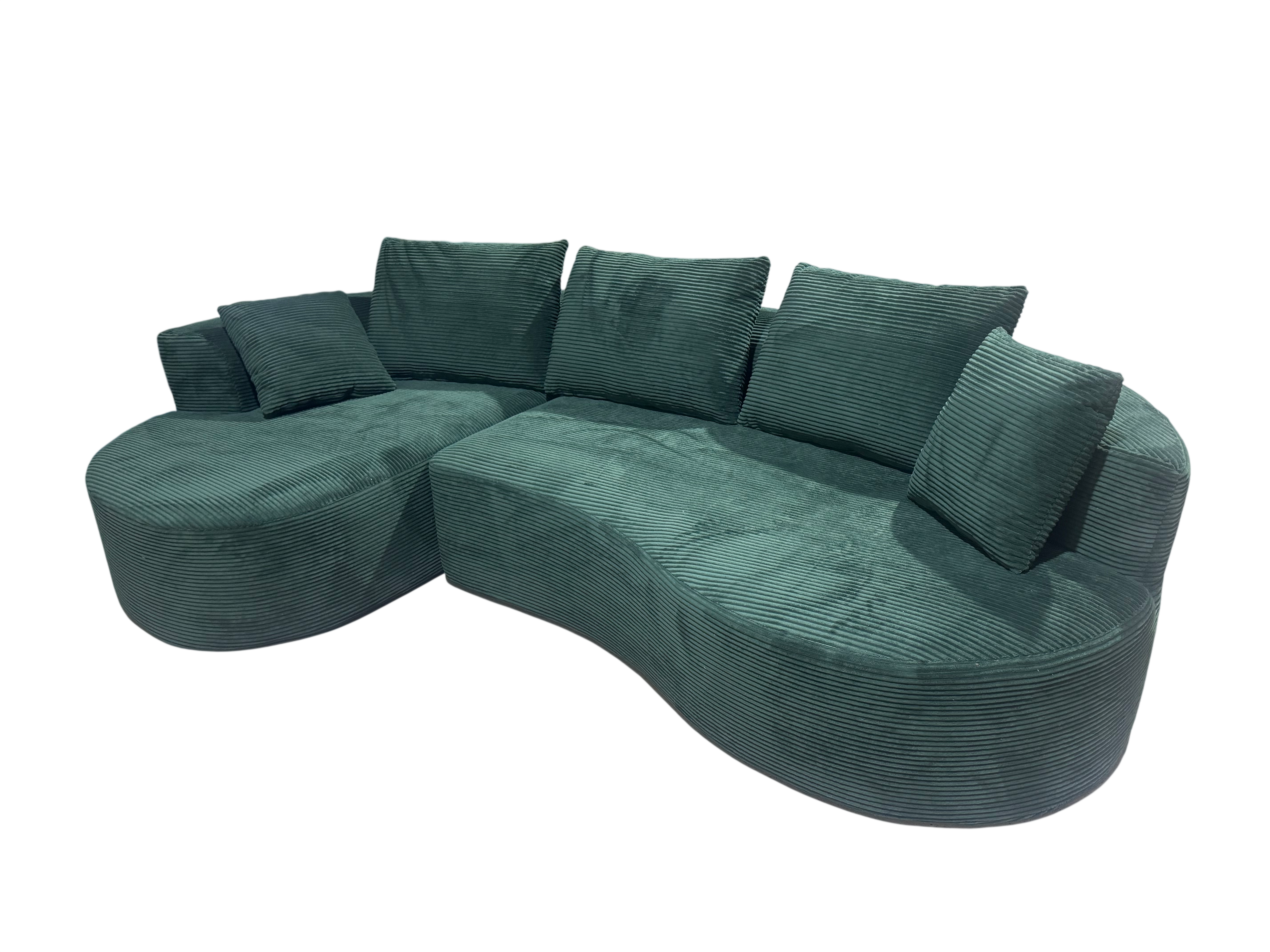 Curved Modular Sectional Couch 2 Piece Set with Pillows — photo 2