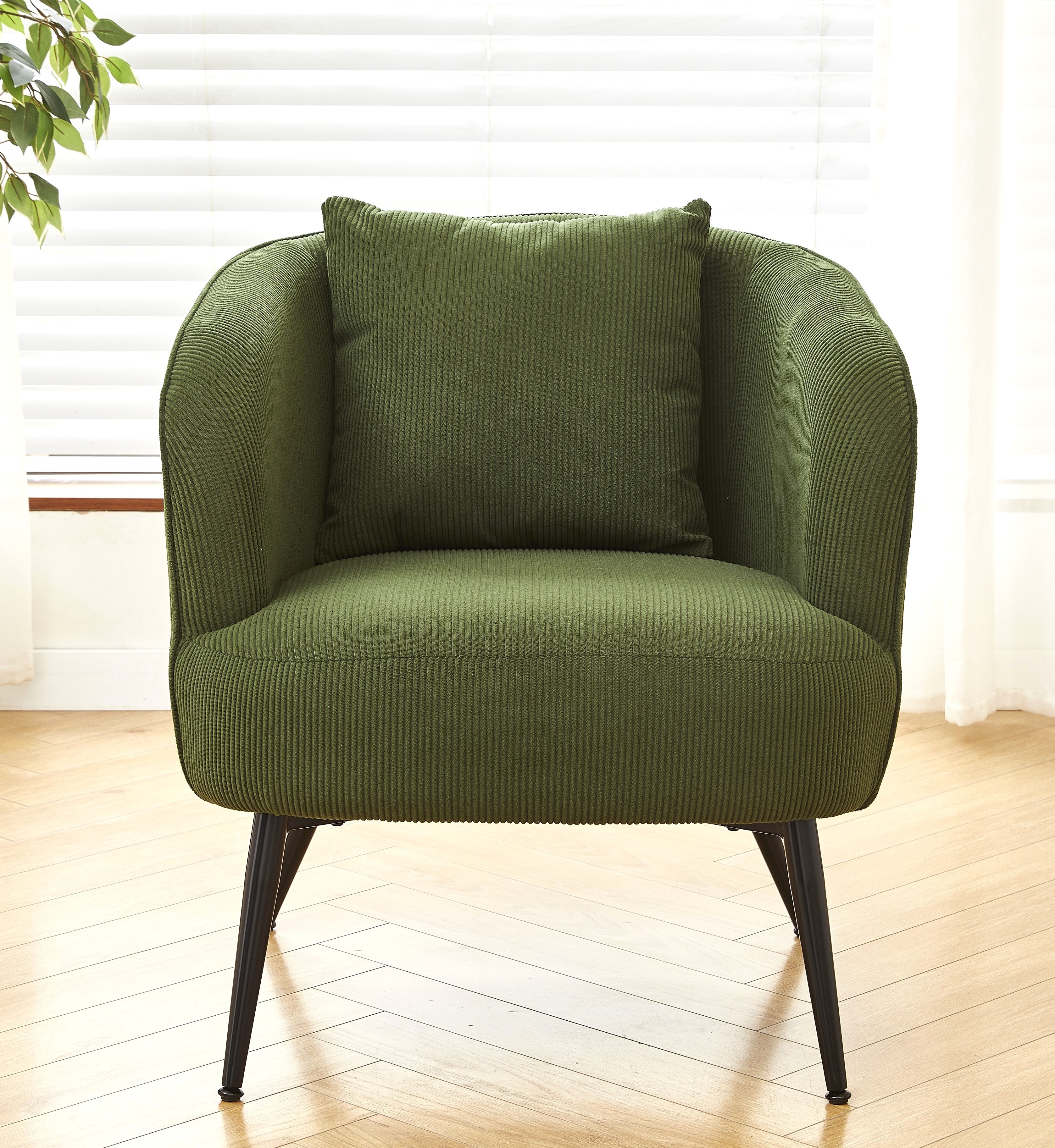 Velvet Accent Chair with Pillow, picture 2 of 4