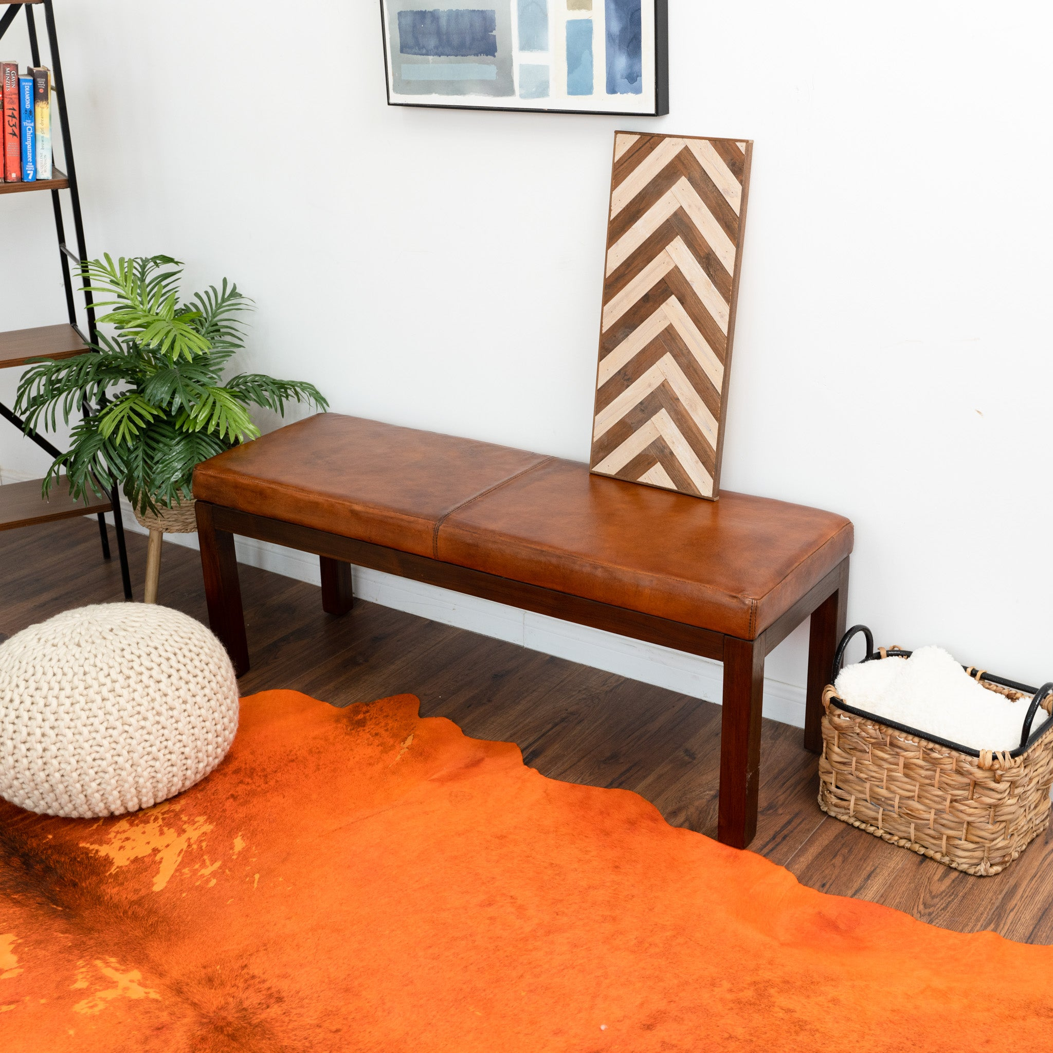 Leather Upholstered Bench, picture 3 of 4