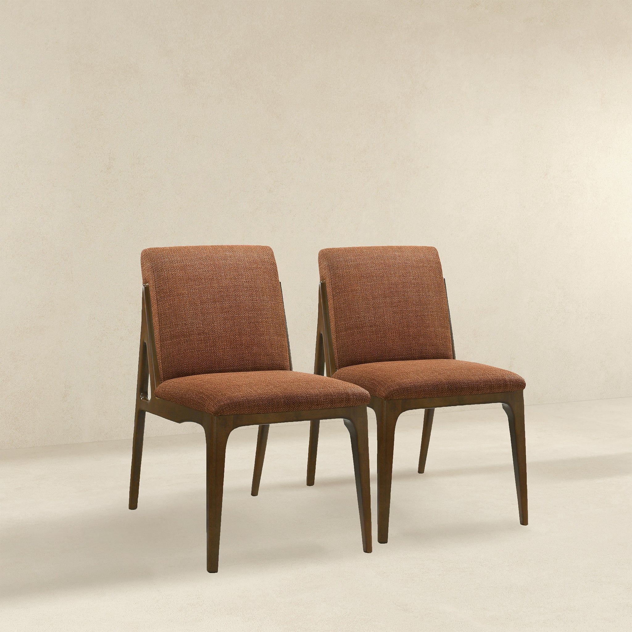 Orange Fabric Dining Chair Set, picture 3 of 4