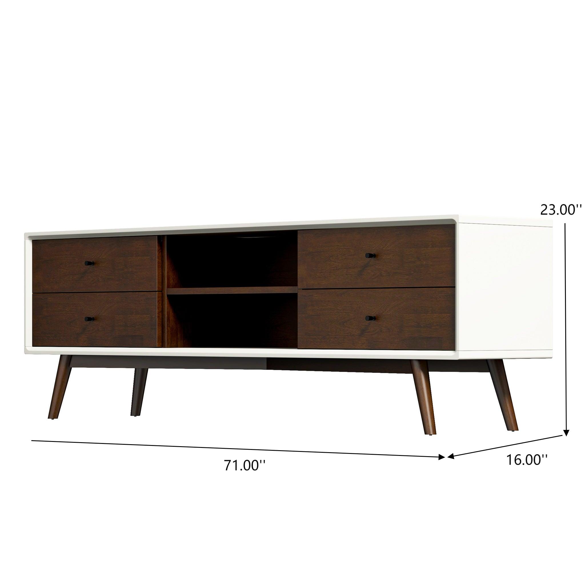 Caroline Walnut White TV Stand, picture 4 of 4
