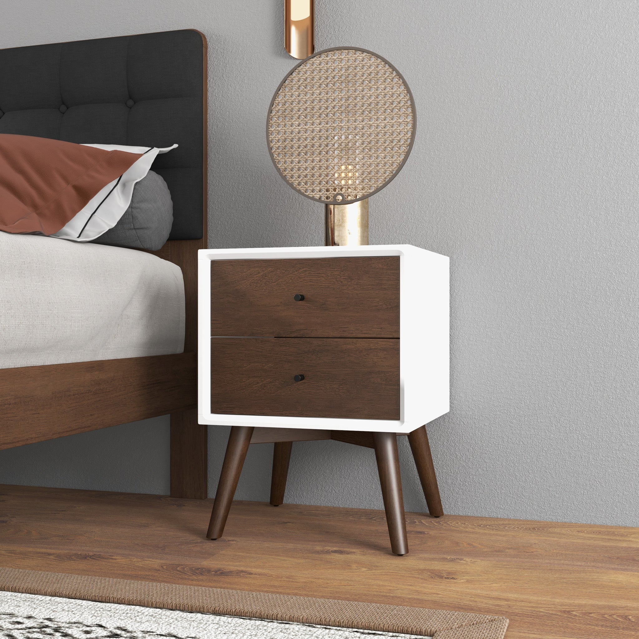 Solid Wood 2-Drawer Nightstand, picture 4 of 4
