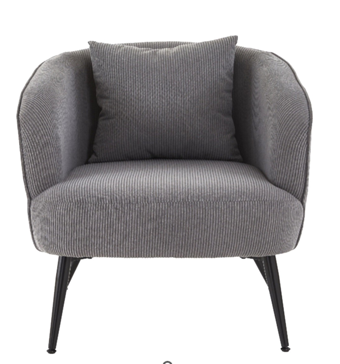Velvet Accent Chair With Pillow, Modern Upholstered Armchair With Metal Legs, Comfy Barrel Chair For Living Room Bedroom