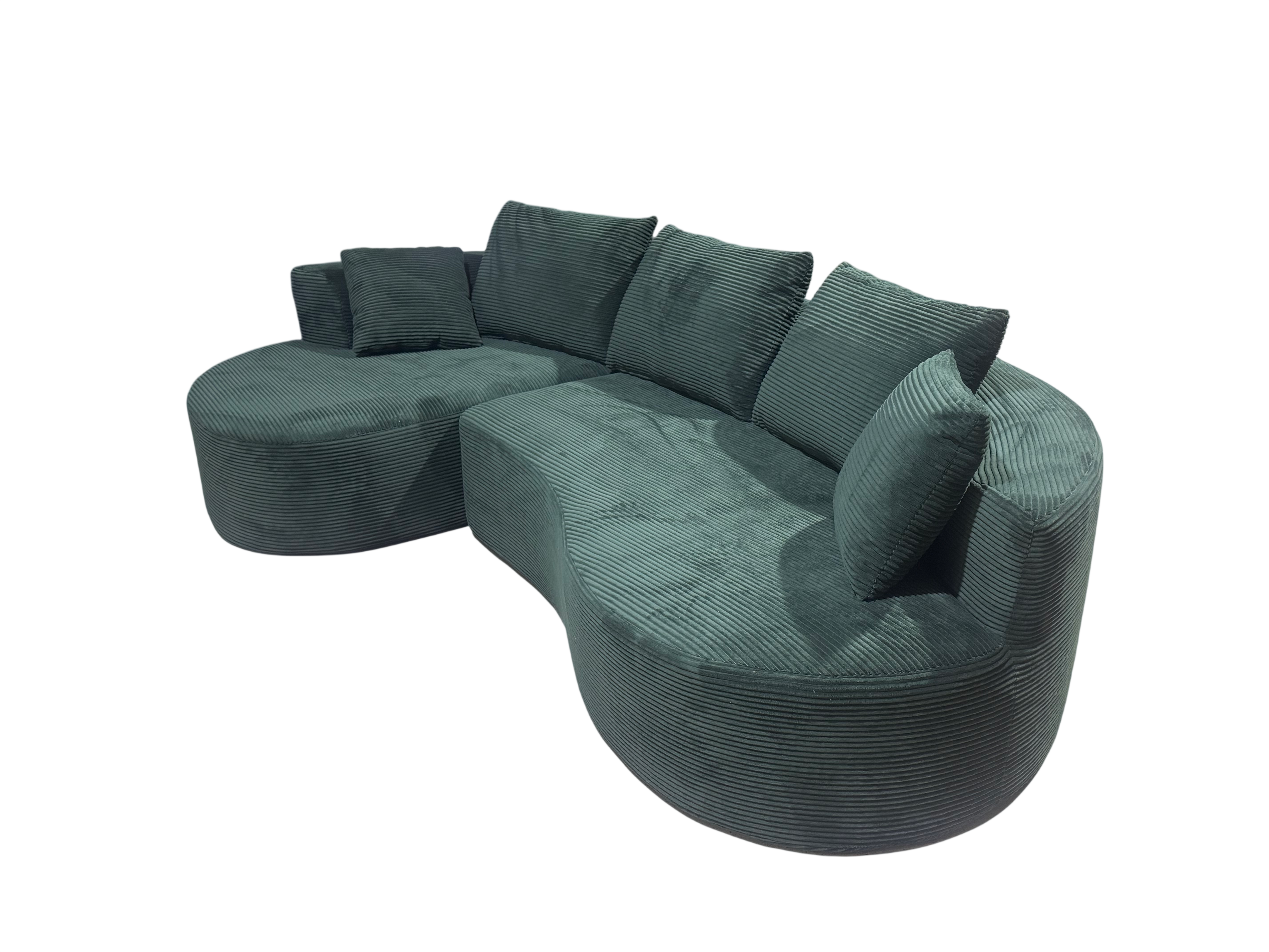 Curved Modular Sectional Couch 2 Piece Set with Pillows — photo 3