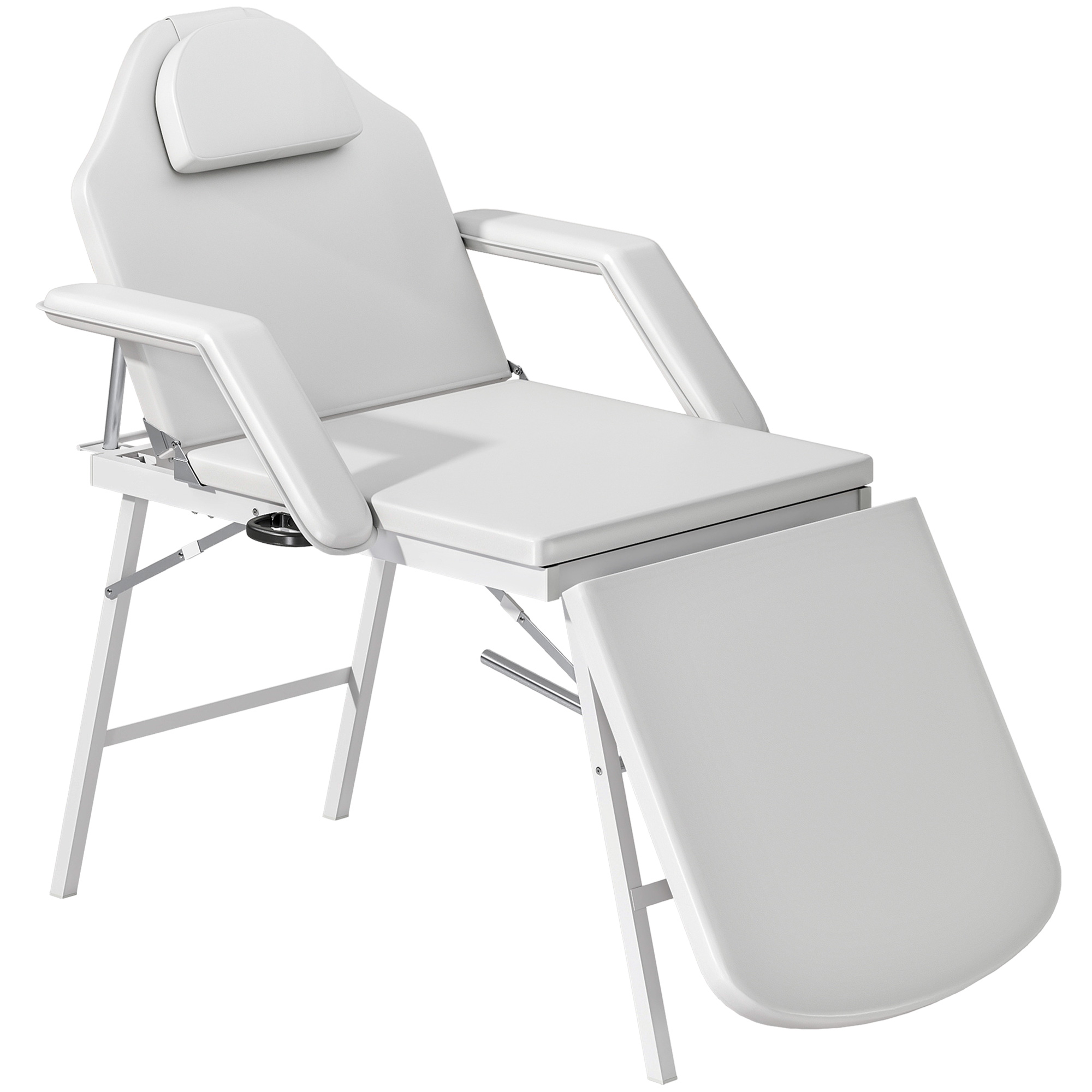 Tragbarer Massagetisch, Klappbare Massageliege Mit Kunstleder-Bezug, Schaumstoff-Polsterung, Stahlrahmen, Weiß
