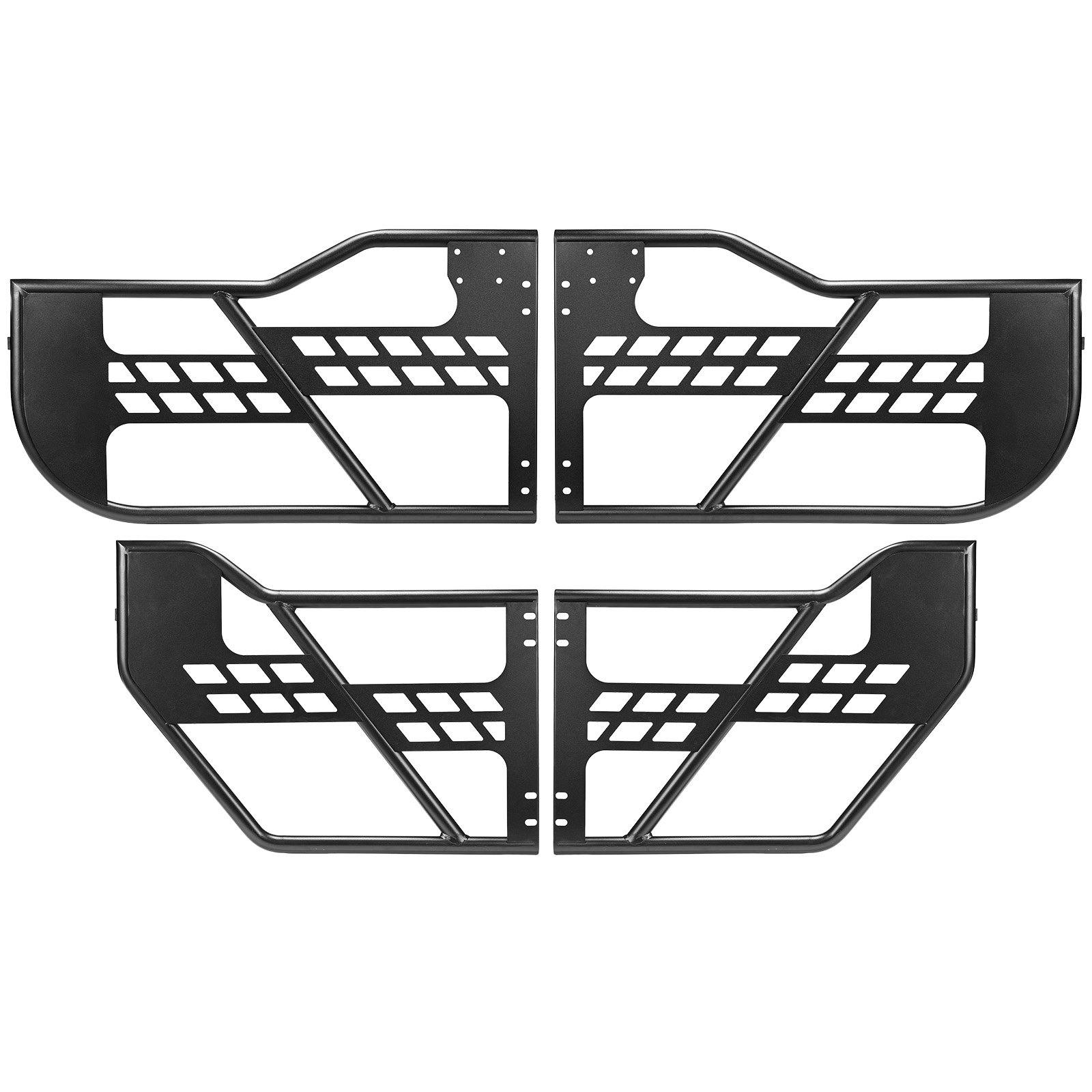 Jeep Tube Doors, 4-Door, Compatible With 2018-2026 Wrangler JL JLU & 2020-2026 Gladiator JT, Steel Off Road Front & Rear Tubular Half Doors With DOT Certified Side View Mirrors And Rubber Pads