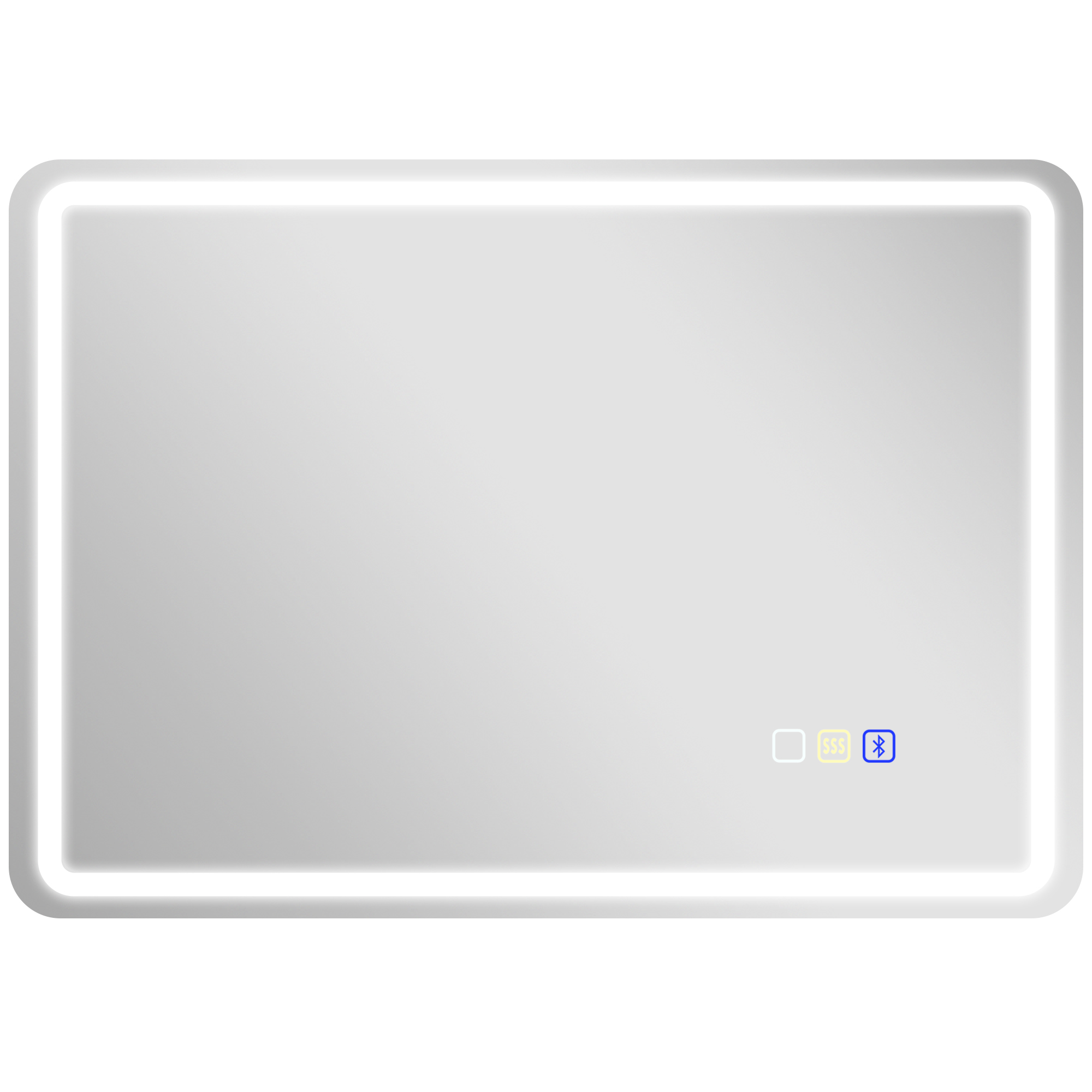 Badezimmerspiegel Mit LED-Beleuchtung, Anti-Beschlags-Pad, 3 Verstellbare Farben, Silberfarben