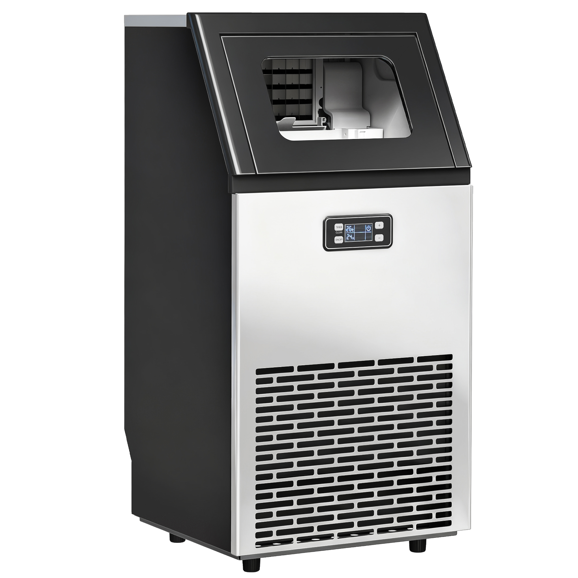 Kommerzielle Eiswürfelmaschine 45 Kg/24H Eismaschine Mit 11 Kg Speicher, LCD-Anzeige Für Restaurant