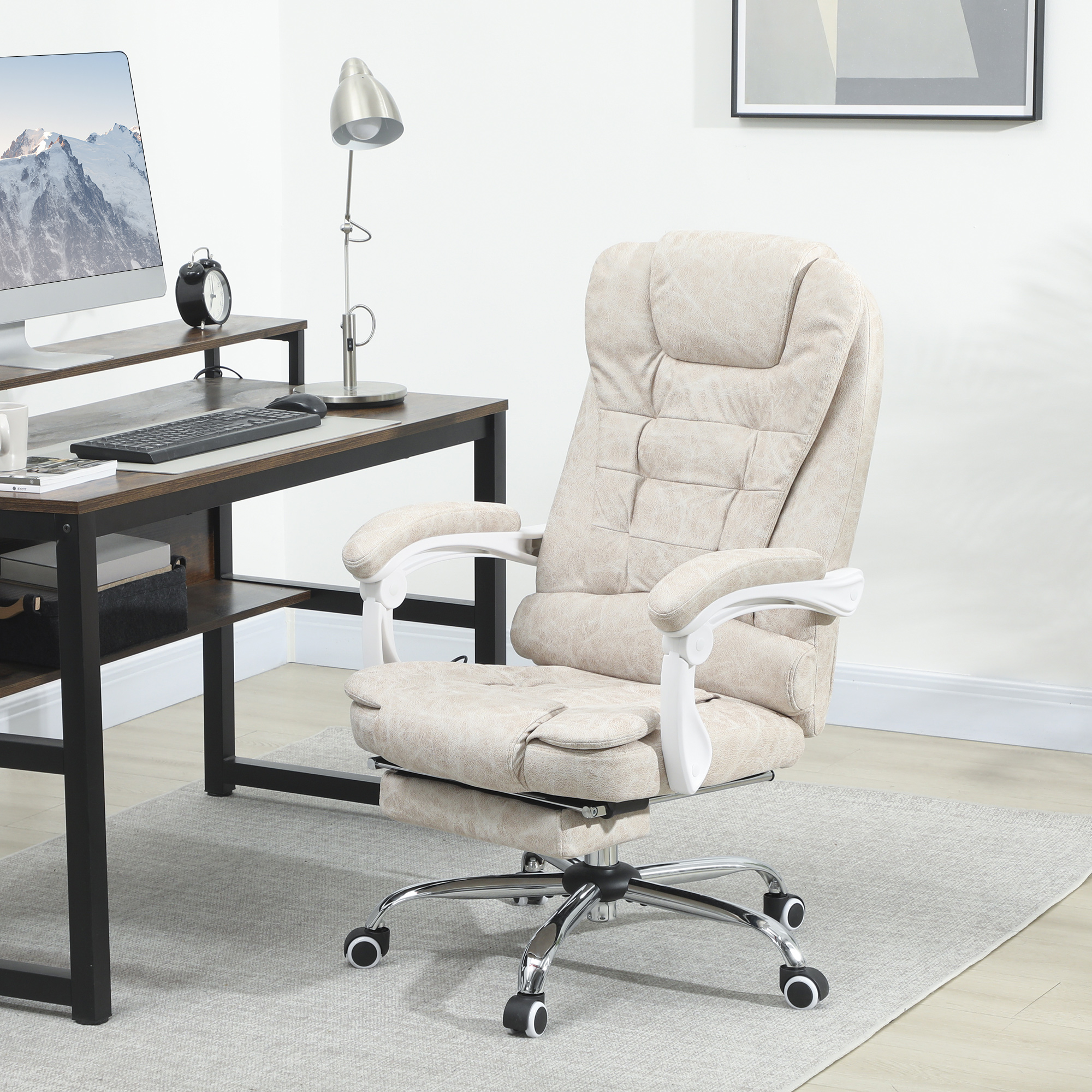 Bürostuhl Mit Massagefunktion, Ergonomisch, 65x160x104cm, Grau