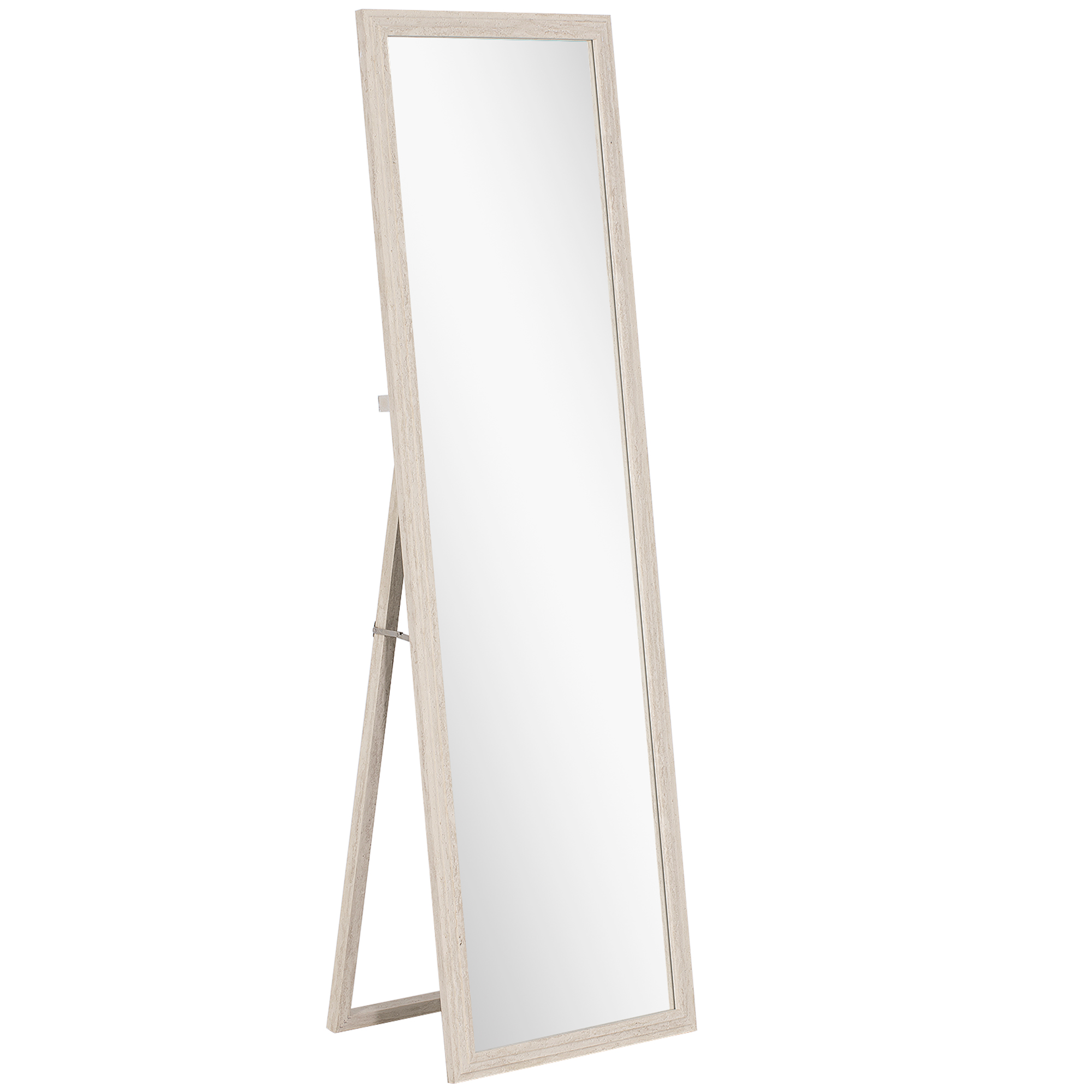 160 X 50 Cm Ganzkörperspiegel, Vielseitig Verwendbar, Rechteckiges Design Mit Rahmen, Weiß