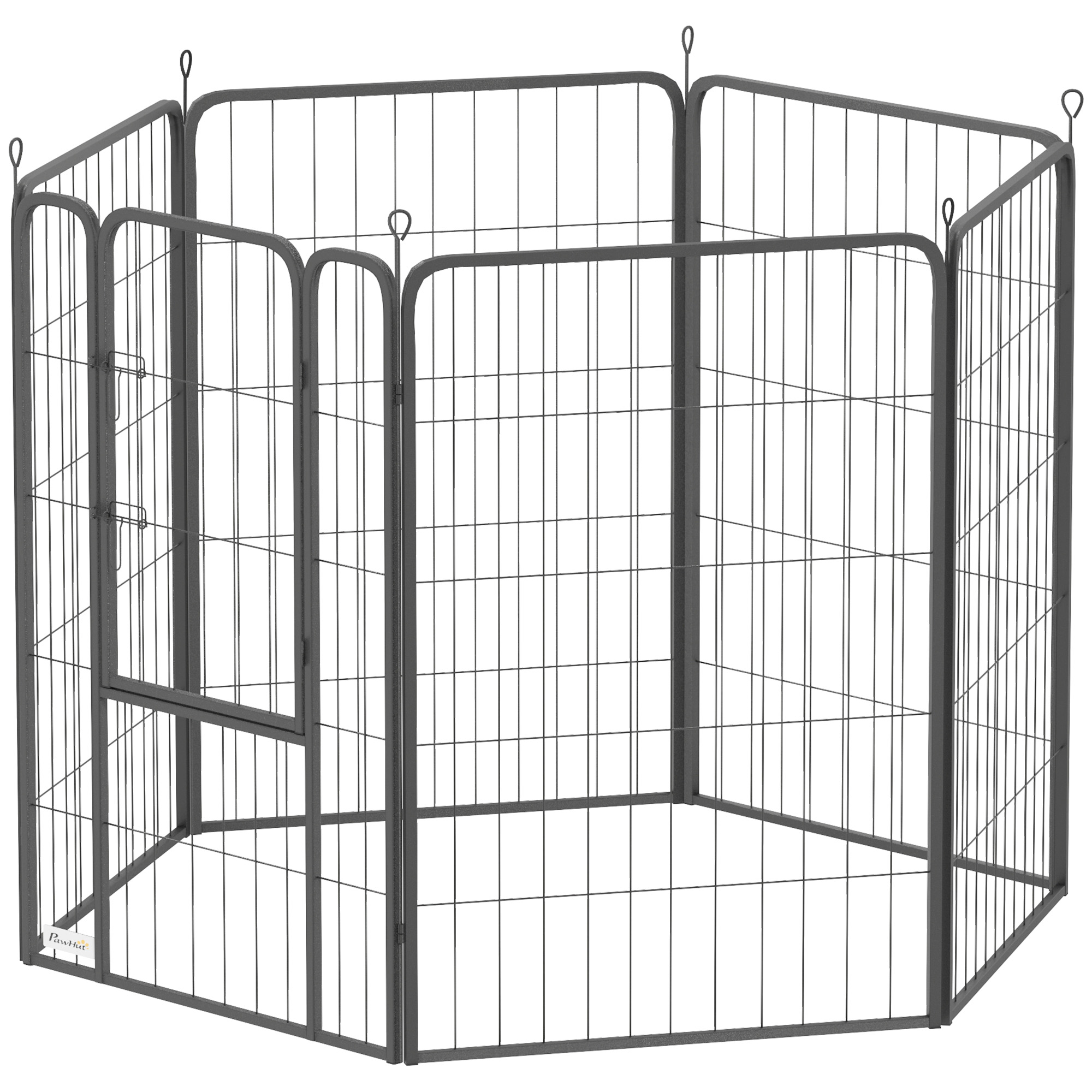 Laufstall Für Hunde Mit 6 Paneelen, Robust, Mit Sicherer Tür, Für Drinnen Und Draußen, Für Garten, Camping, 100 Cm Hoch 3