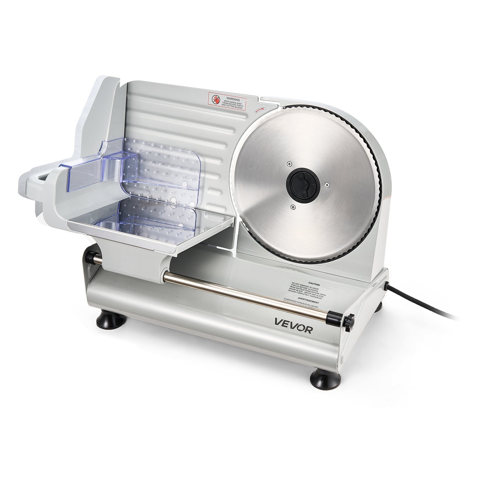 Meat Slicer, 8.6 Electric Deli Slicer With 2 SUS420 Blades & 0-0.6 Adjustable Thickness, Dual Security Lock, 200W Home Food-Slicer For F Rozen Meat, Ham, Baguett, Steak, ETL Approved