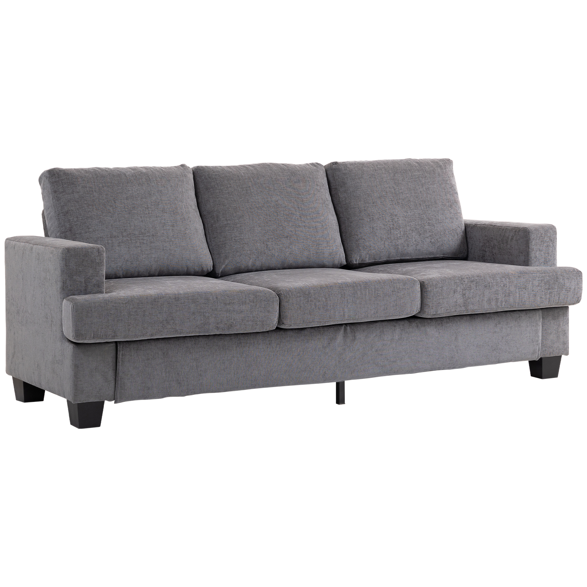 3-Sitzer-Sofa, Wohnzimmersofa Für 3 Personen, Stoffbezug, Stahlrahmen, Polstersofa, Grau