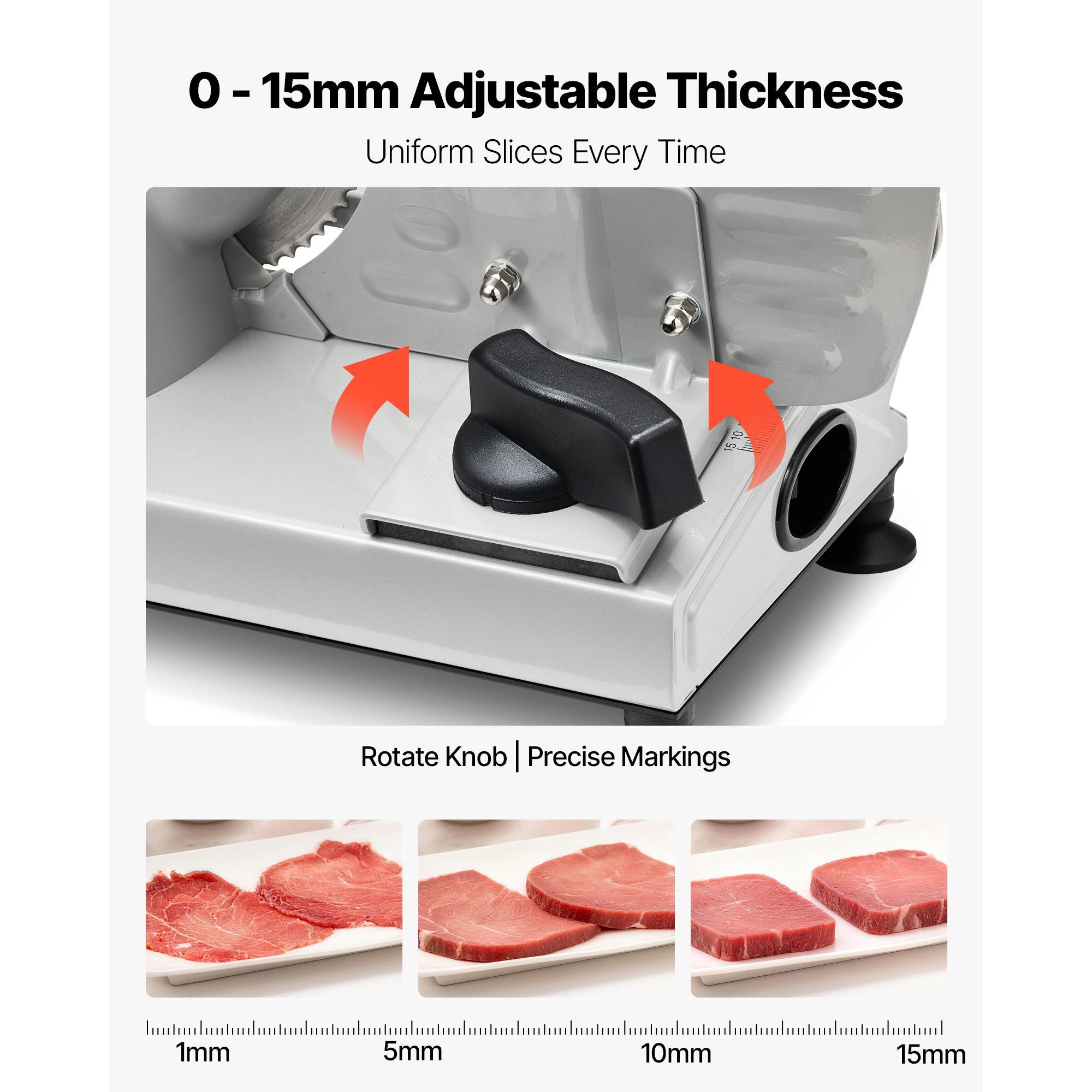 Meat Slicer, 6.7 Inch 150W Electric Deli Slicer Machine With Two SUS420 Blades, 0-0.6 Inch Adjustable… image 4