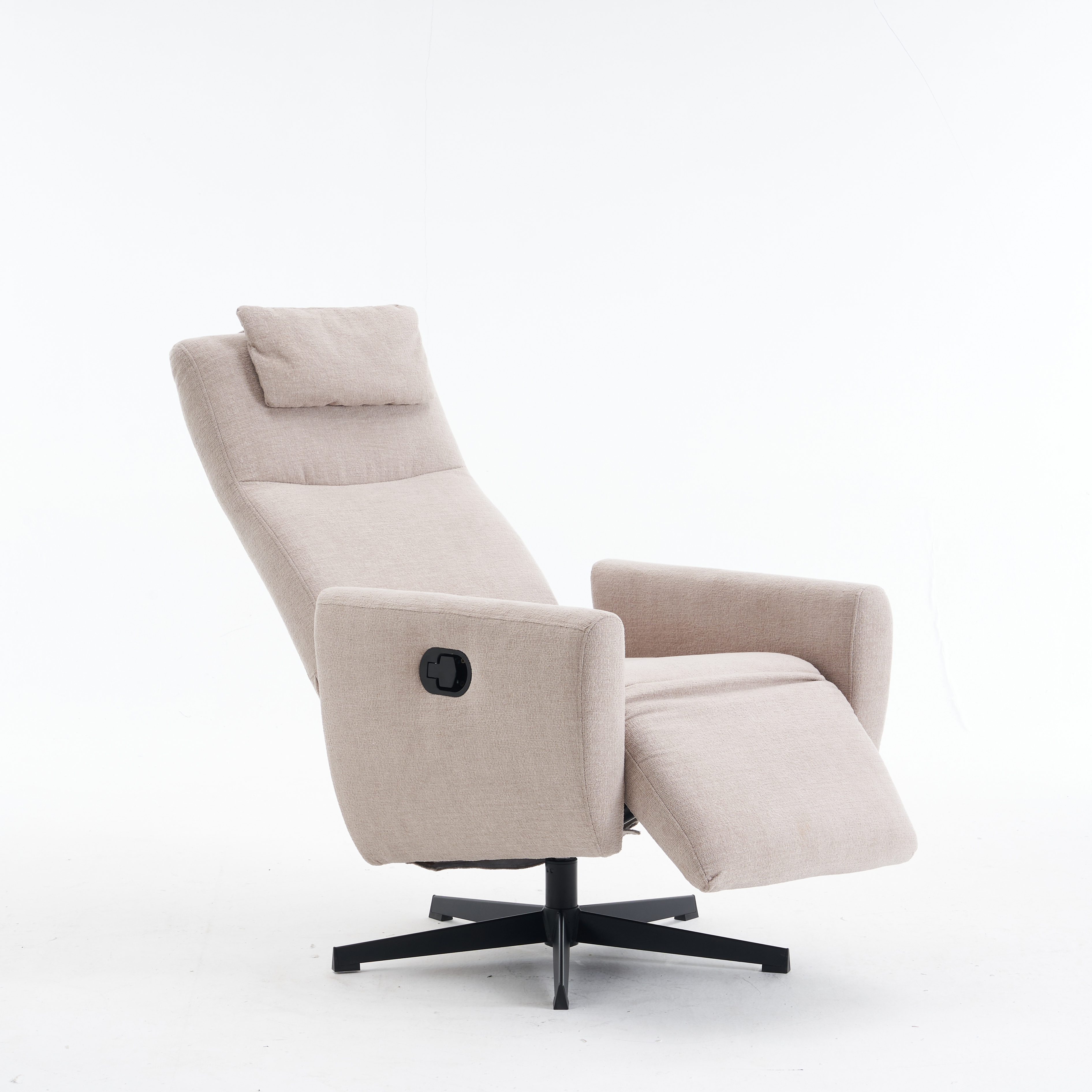 022 Chenille Fabric Upholstered Recliner With Pillow Padded Seat And Footrest — image 2
