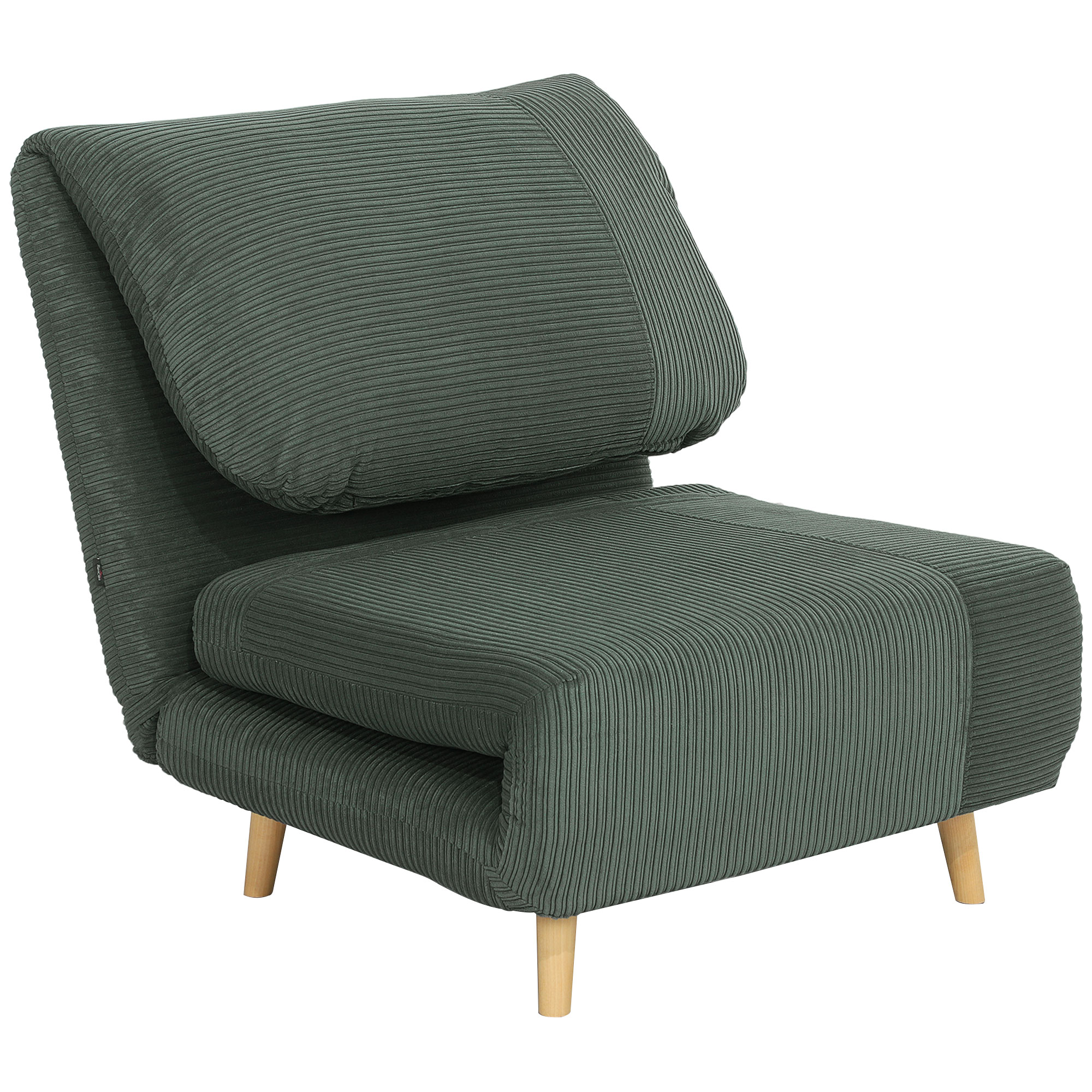 2-in-1 Schlafsessel Gästebett, Verstellbare Kopfstütze Cord-Optik 82 Cm X 87 Cm X 89 Cm Grün