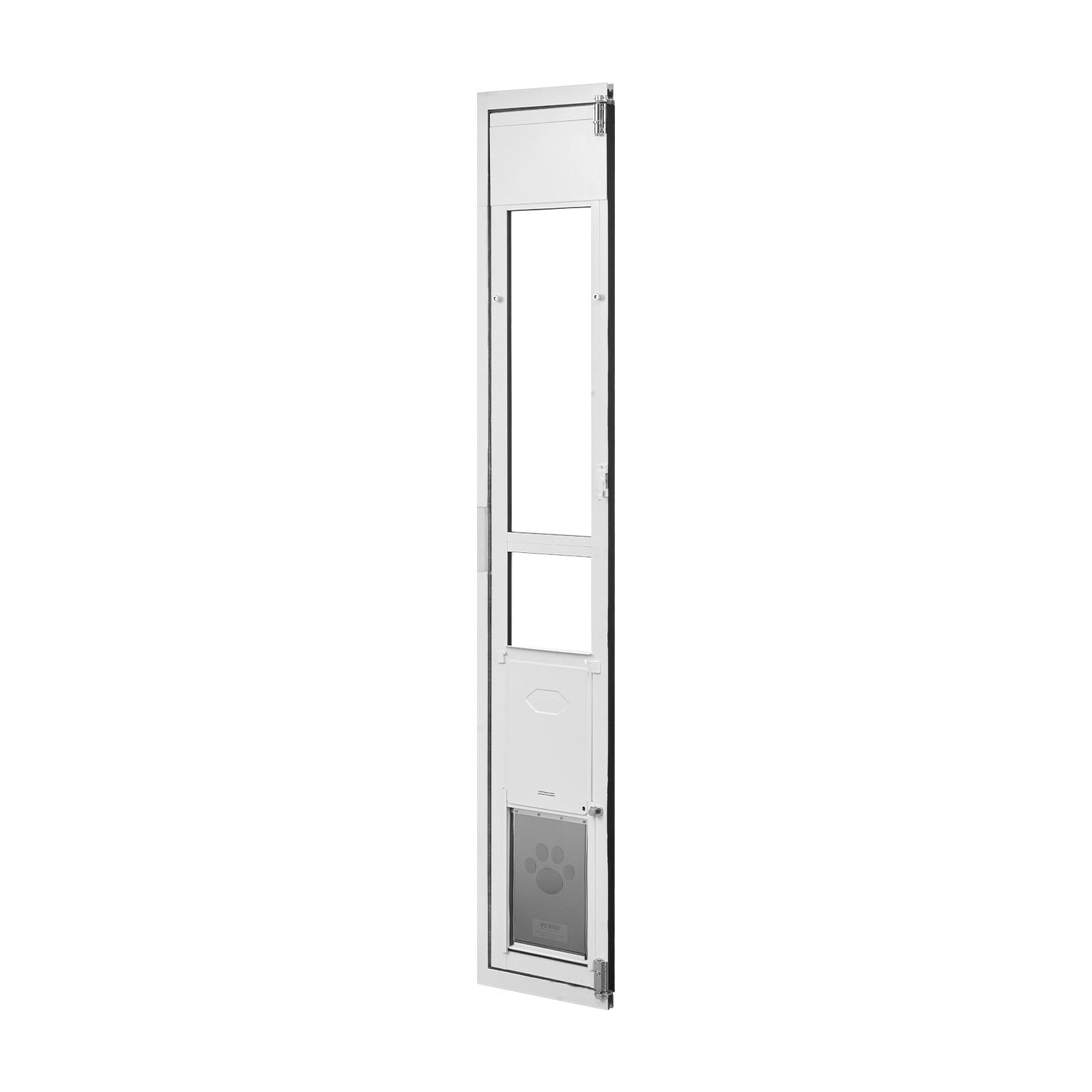 Dog Door For Sliding Glass Door, 75 7  8  To 80 11 16 Adjustable Height, Aluminum Alloy Frame With Flap, Lock Design, For Medium-Sized Dogs, 180 Swing-Open Sliding Glass Pet Doors For Renters
