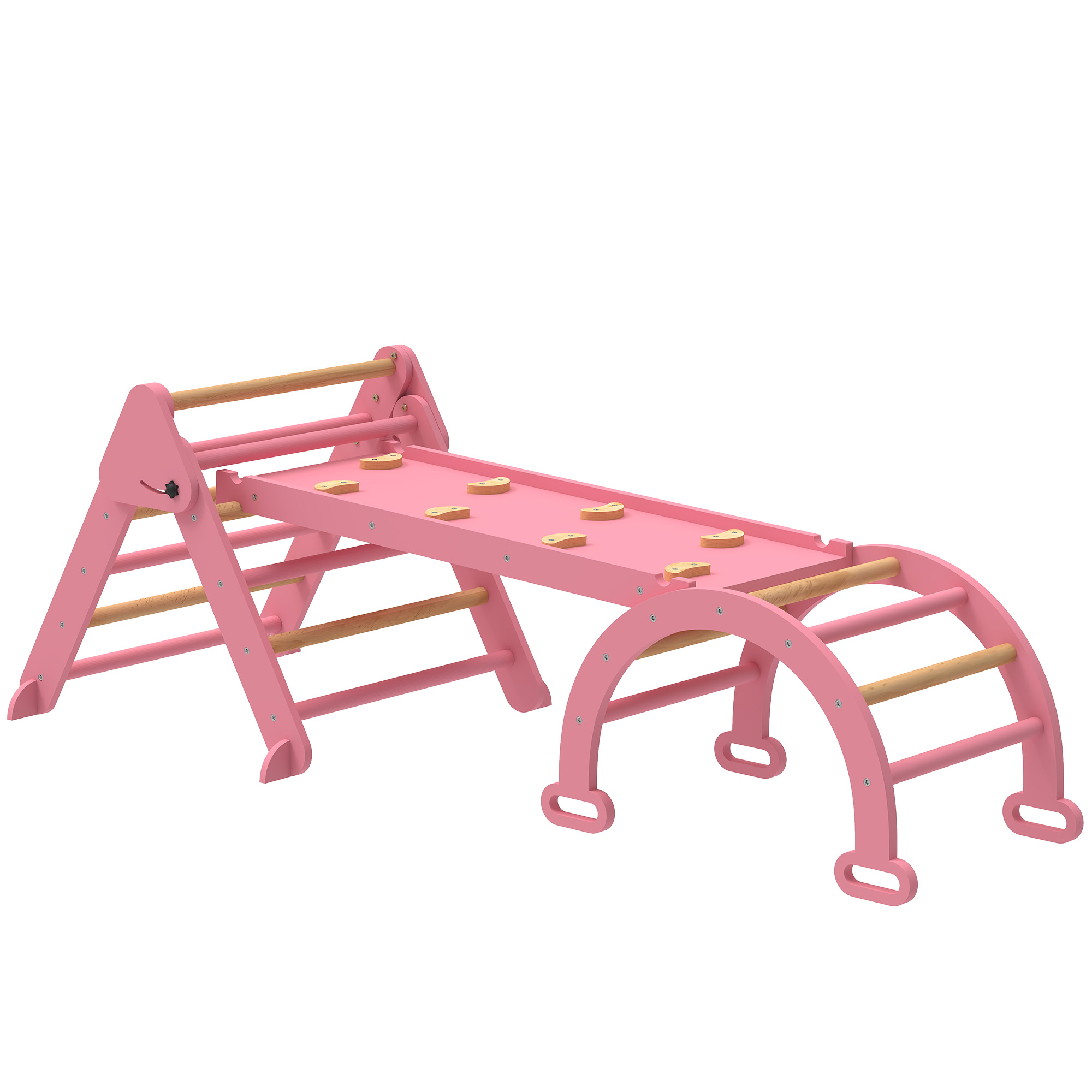 Klettergerüst Indoor, 7 In 1 Klappbar Kletterdreieck Mit Rutsche, Kletterbogen