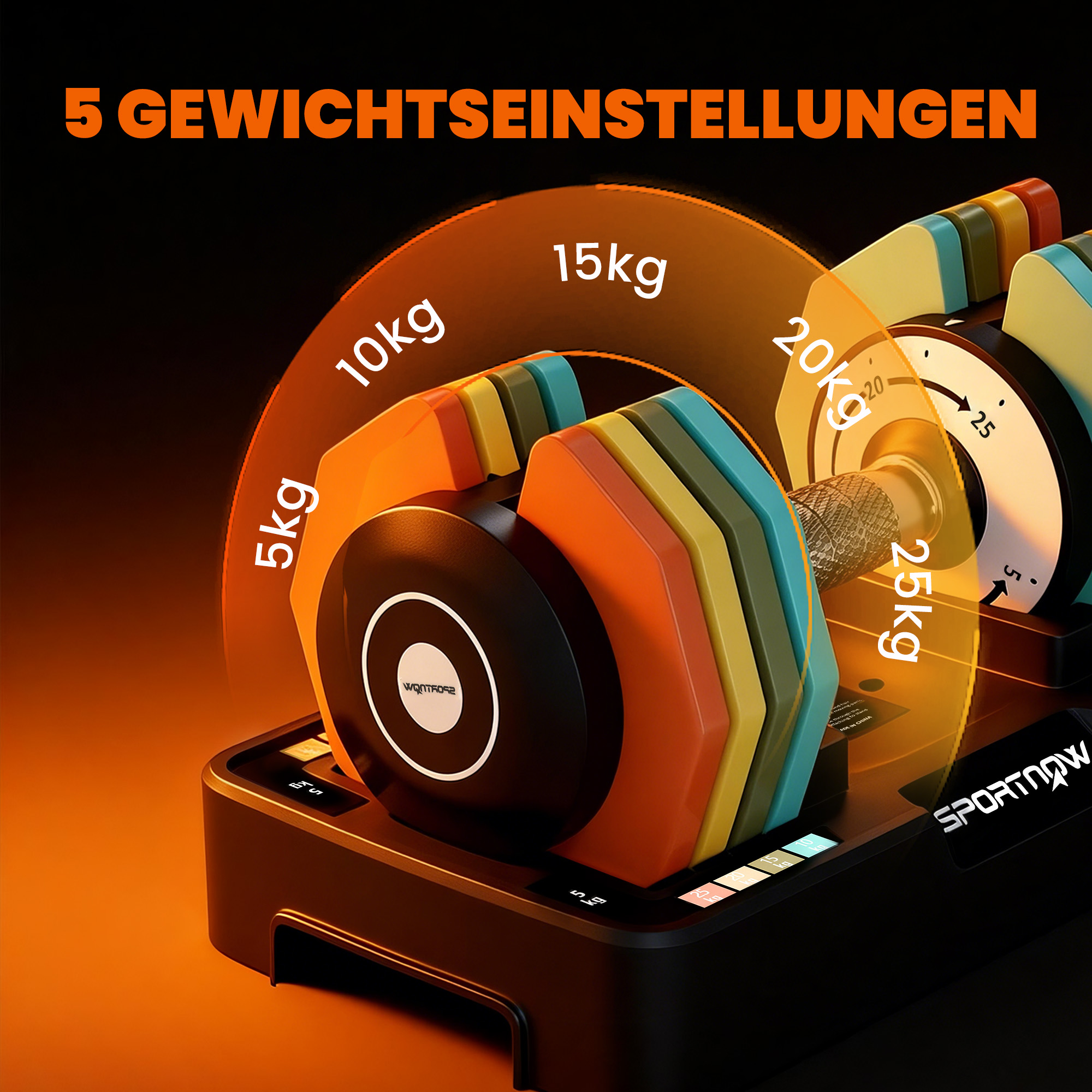 Verstellbare Hantel, 5 Kg/10 Kg/15 Kg/20 Kg/25 Kg Platzsparende Hanteln Mit Rutschfestem Griff