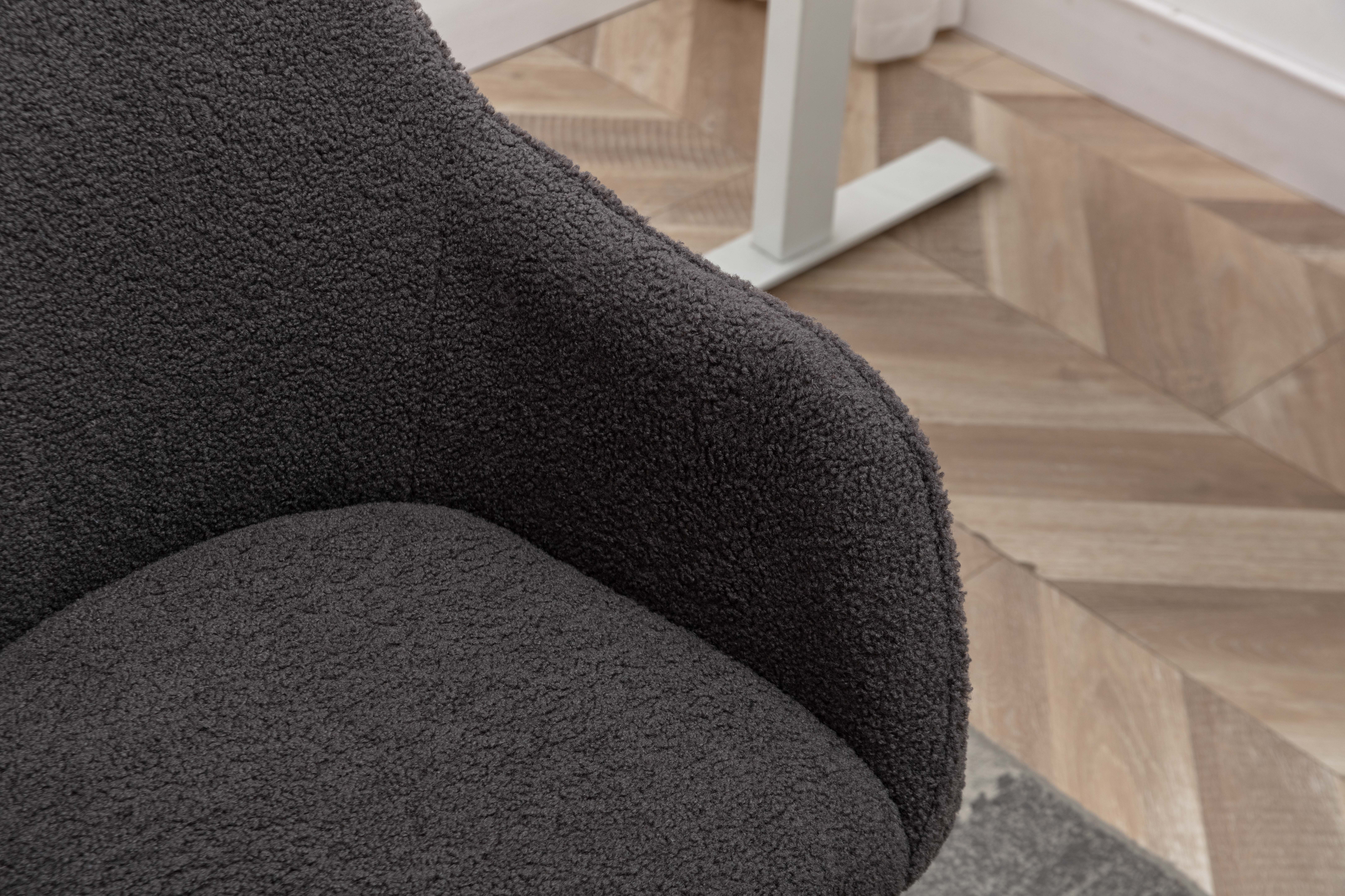 New Teddy Fabric Material Adjustable Height Swivel Home Office Chair For Indoor — image 5