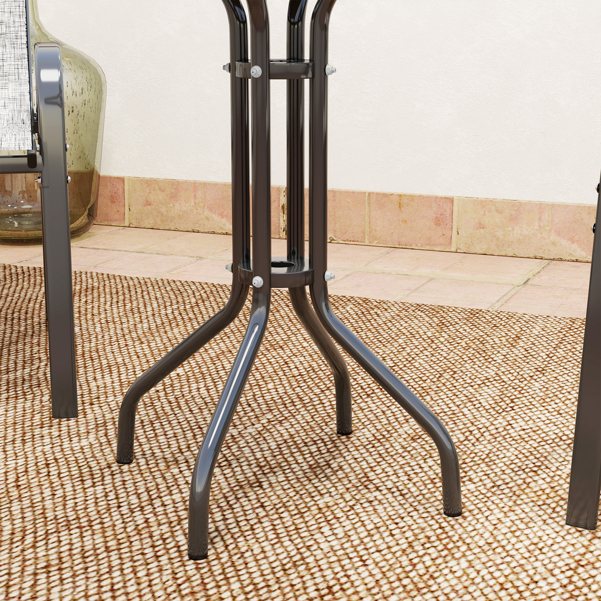 Bistro-Set 3-teilig Wetterfest Gartenmöbel Set Mit Glastisch Stapelbare Gartenstühlen Dunkelgrau 945fee64 Cace 400f Ae87 Fc10aab1c3b8
