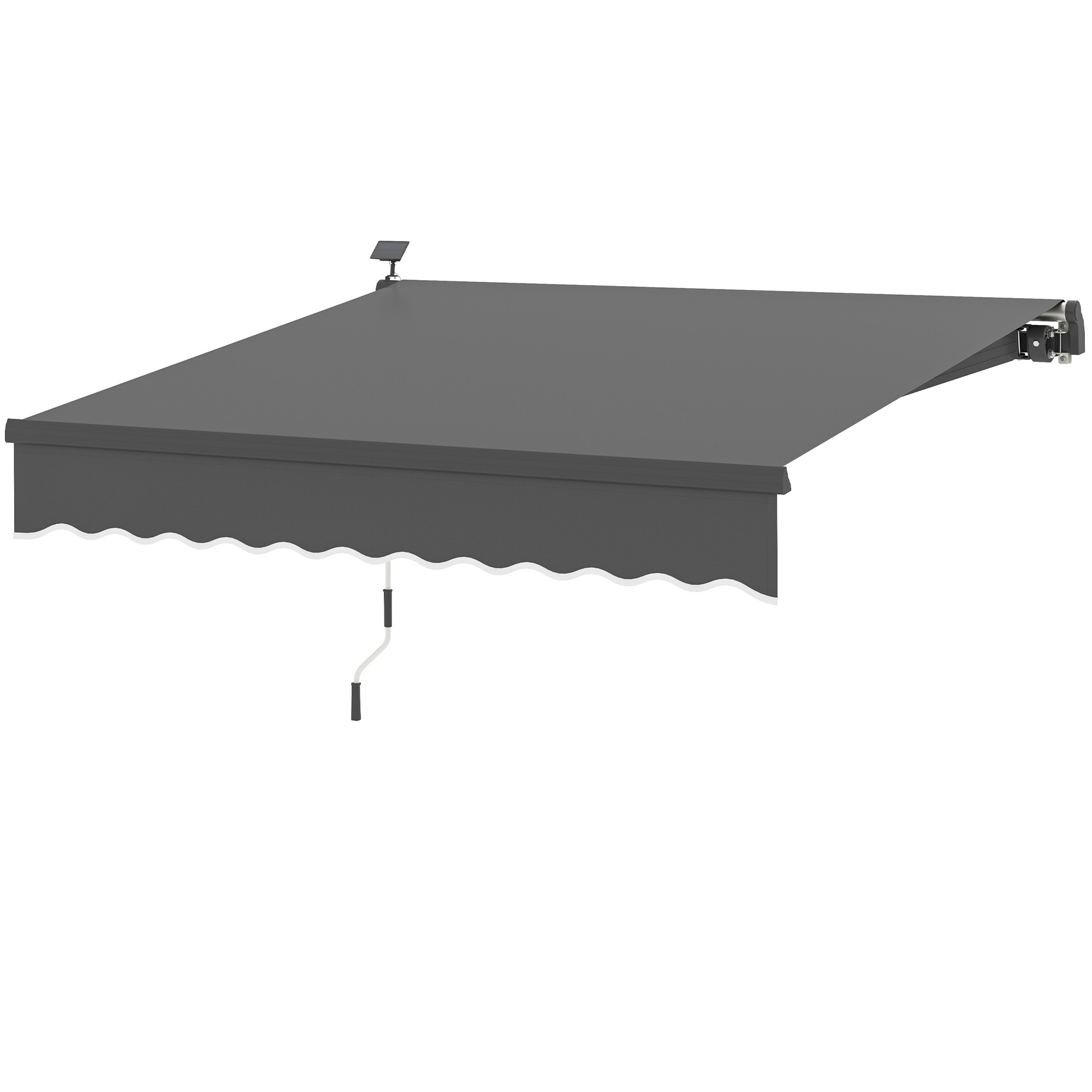 Klemmmarkise Mit Handkurbel Solar-Lichte Gelenkarmmarkise Markise Sonnenschutz UV 50+ 300 Cm Breit Grau