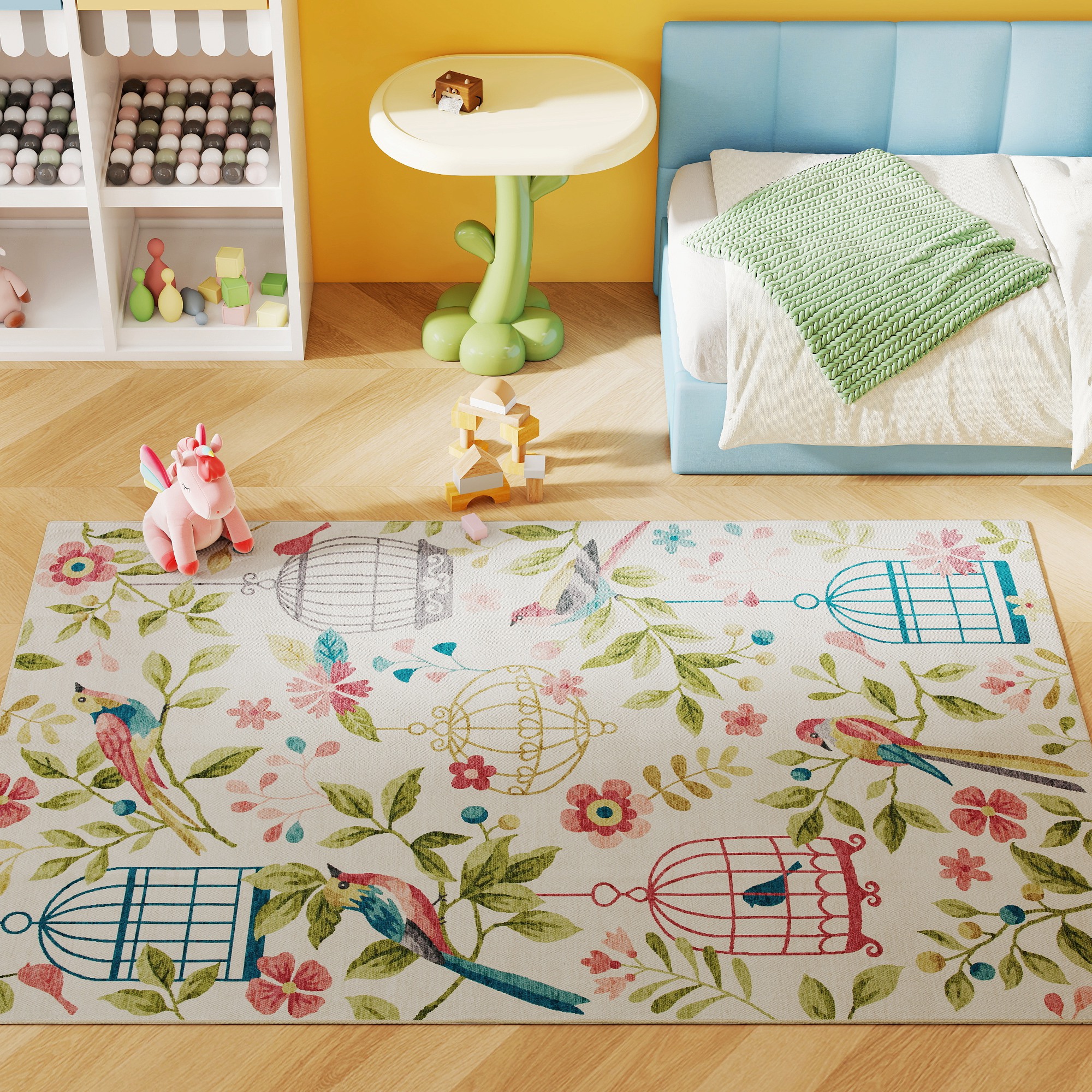 Landteppich, Vielseitig Einsetzbar, Polyester, Leichte Pflege, Rutschfest, Bunt