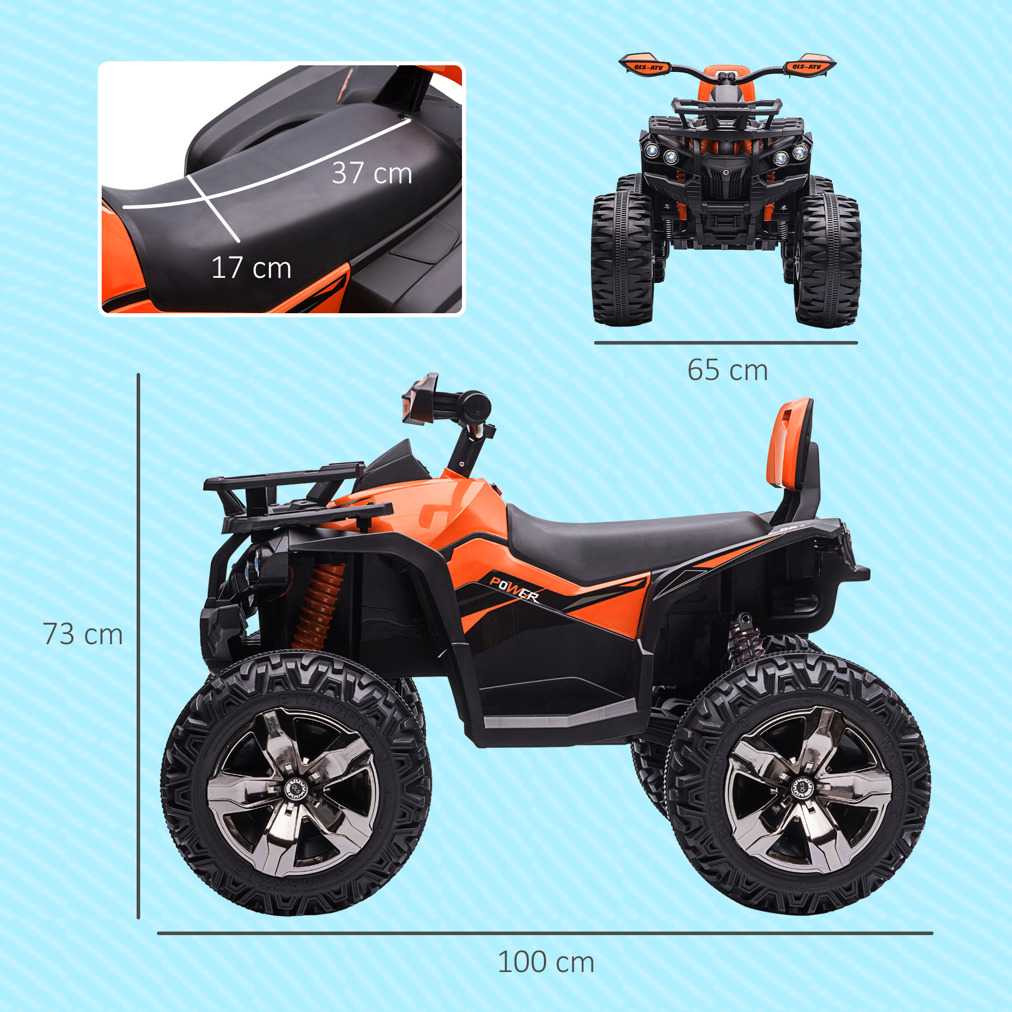 12V Kinderfahrzeug Mit Vorwärts-, Rückwärtsfunktion, MP3-Musikplayer, Scheinwerfer, 3-8 Km/h, 3-5 Jahre, Orange 3
