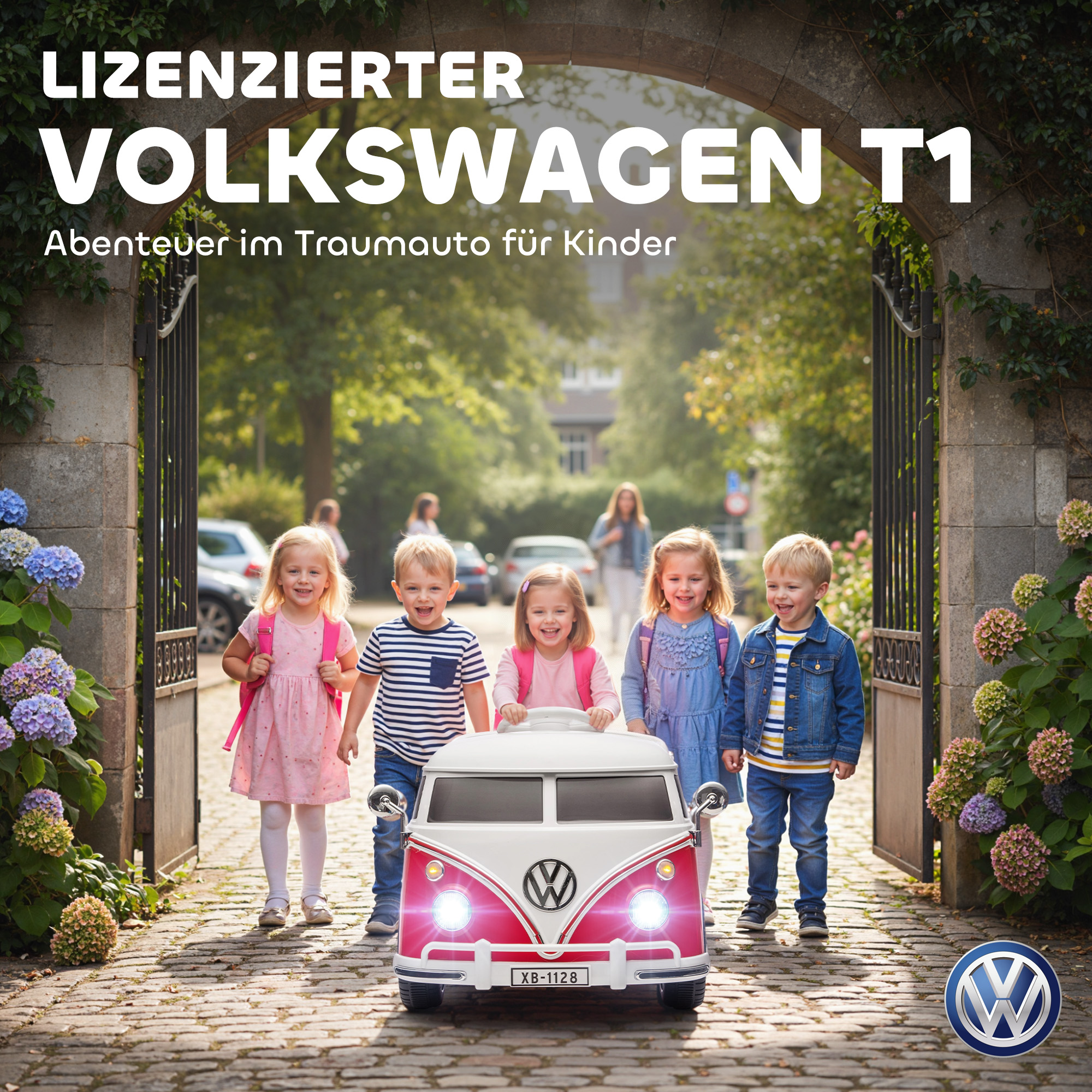 Kinder Elektroauto, 12V Kinderfahrzeug Mit MP3, Doppelmotor, Elektrofahrzeug Mit Hupe, Sanftanlauf, 89x49x41,5 Cm, Rot 4