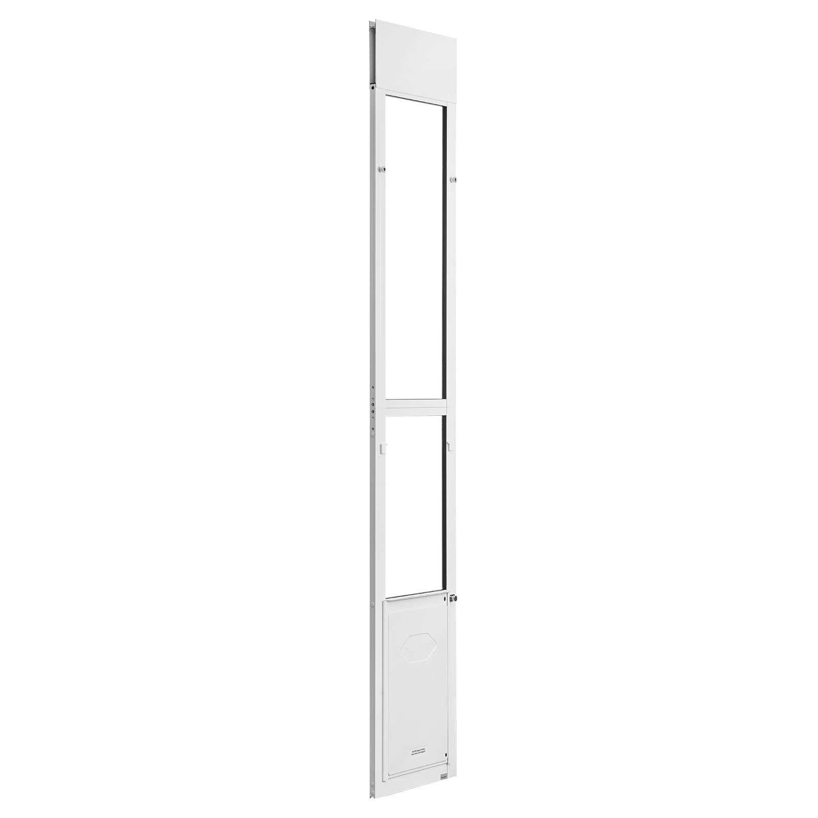 Dog Door For Sliding Glass Door, 75 7  8  To 80 11 16  Adjustable Height, Aluminum Alloy Frame With Flap And Rotating Hinge, Lock Design, For Large-Sized Dogs, Sliding Glass Pet Doors For Renters