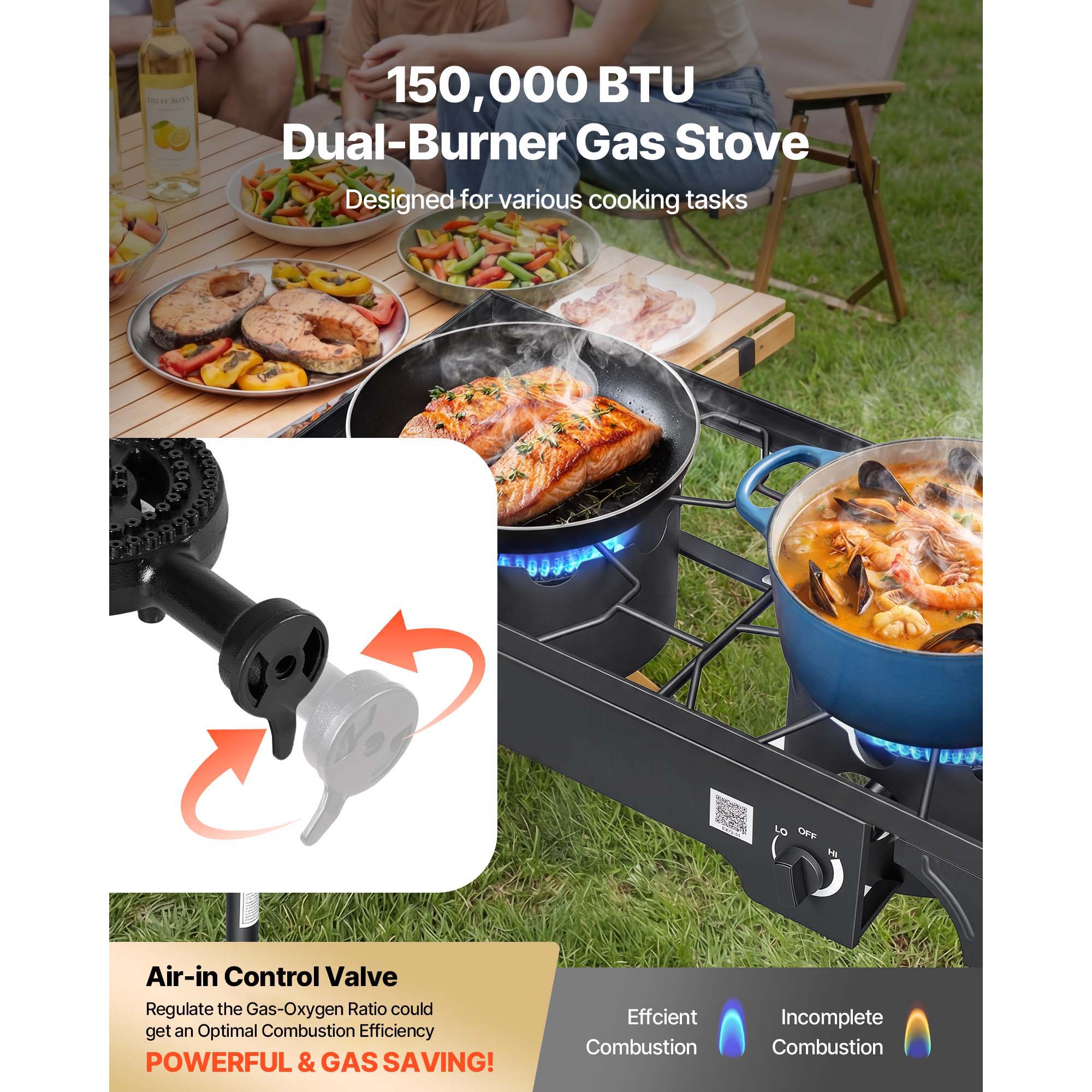 Cuisinière à gaz propane extérieure à 2 brûleurs – Image 4