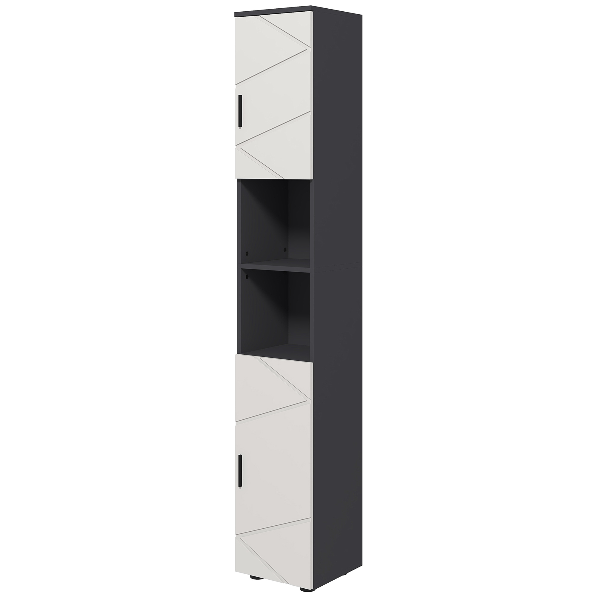 Badezimmerschrank, Badschrank, Verstellbare Regale, Spanplatte, Hellgrau