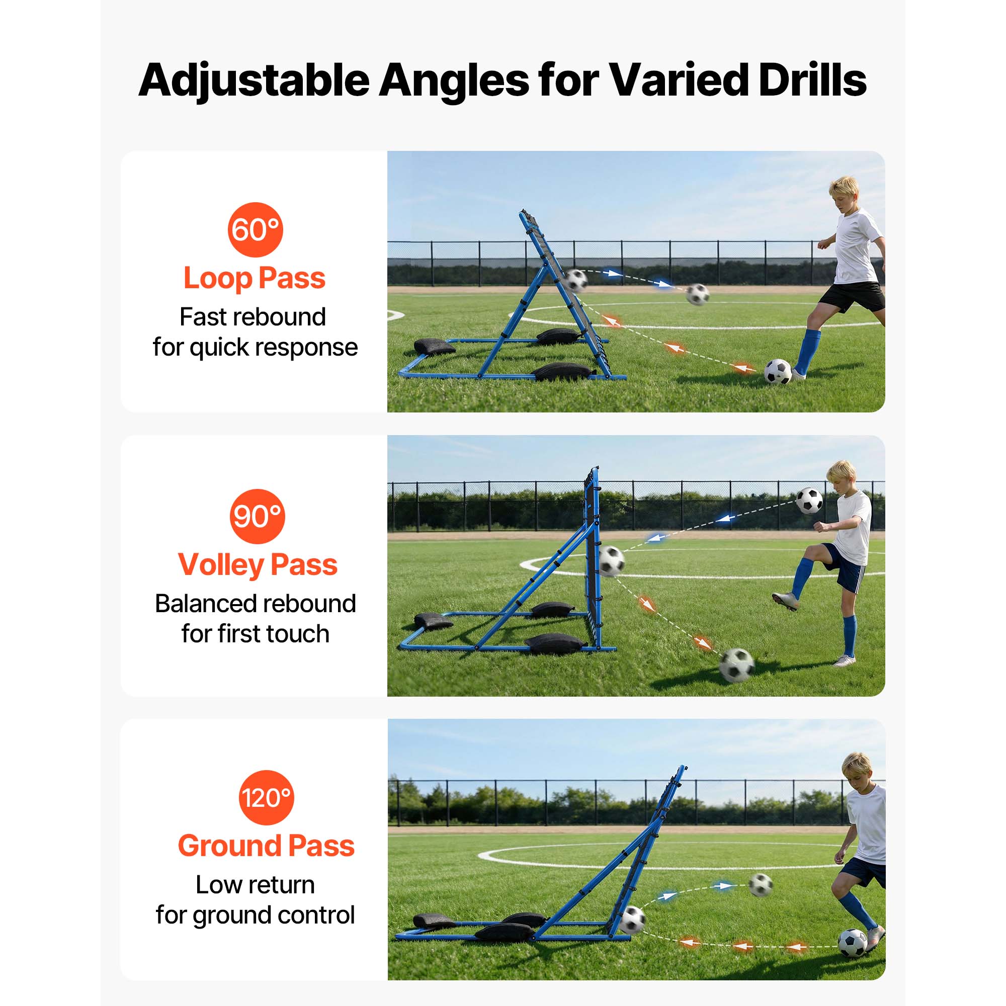 Soccer Rebounder Net, Quick-Switch Angle Soccer Goal Rebounder For Control, Passing Practice, Heavy-Duty Iron Frame… - 4