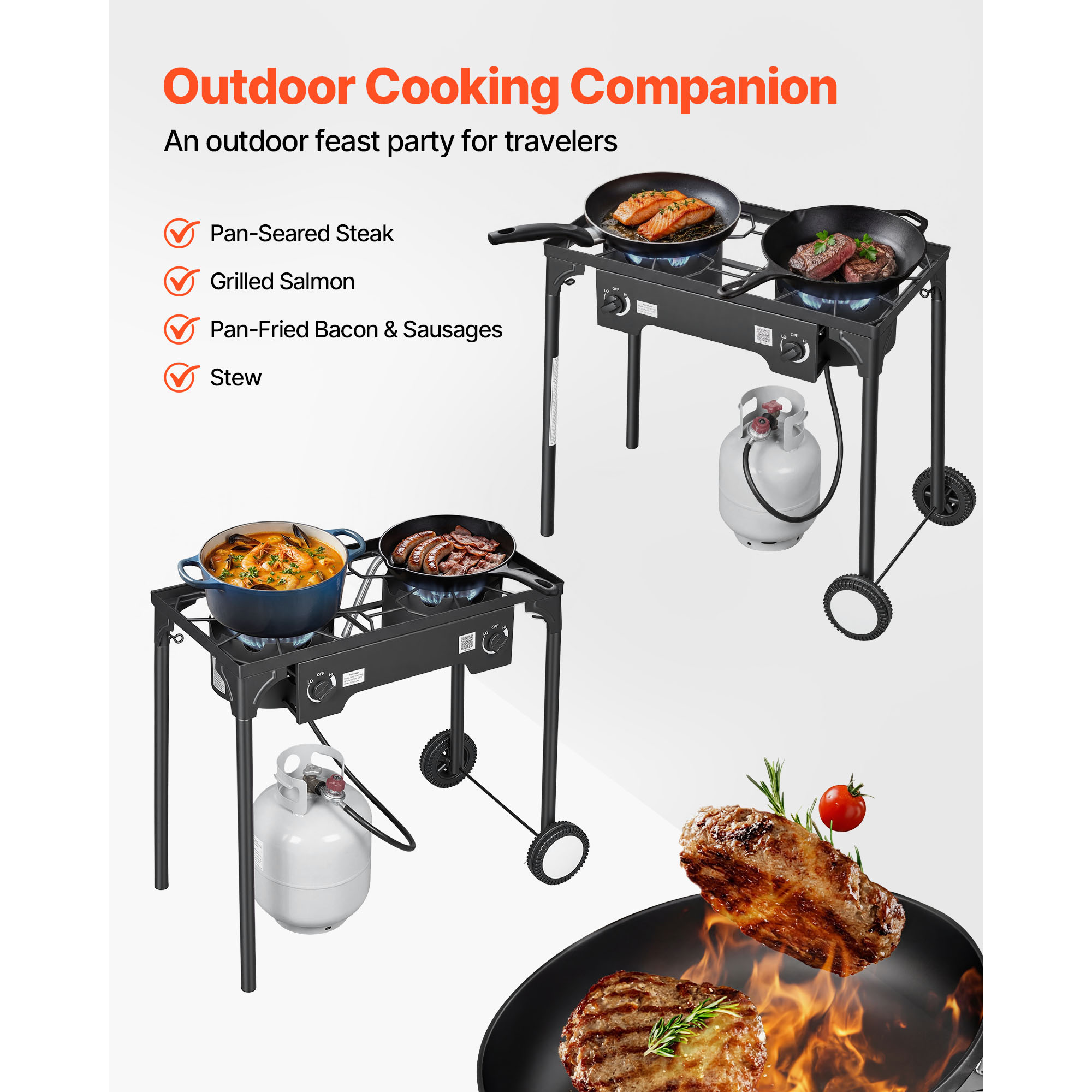 Cuisinière à gaz propane extérieure à 2 brûleurs – Image 5