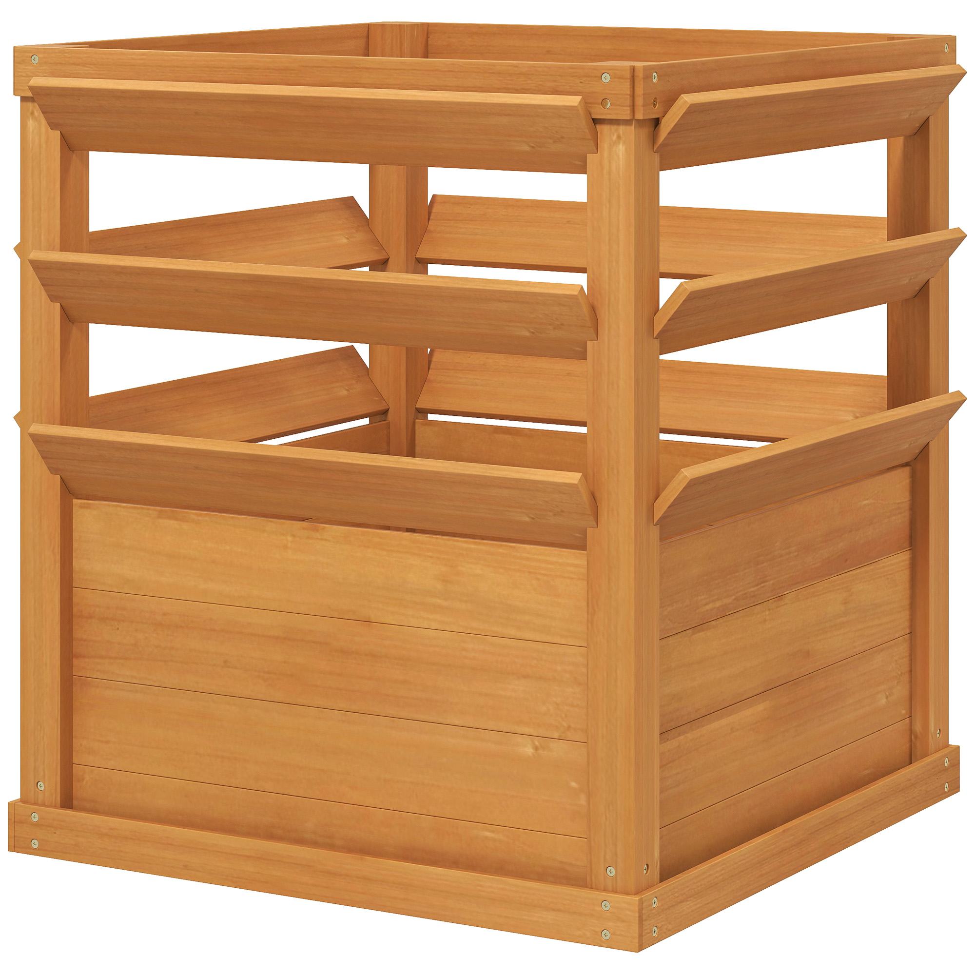 Hochbeet Pflanzkasten Mit Rankgitter, Spalier Pflanzkübel Blumenkasten Holz 65 X 65 X 60 Cm Karamellbraun