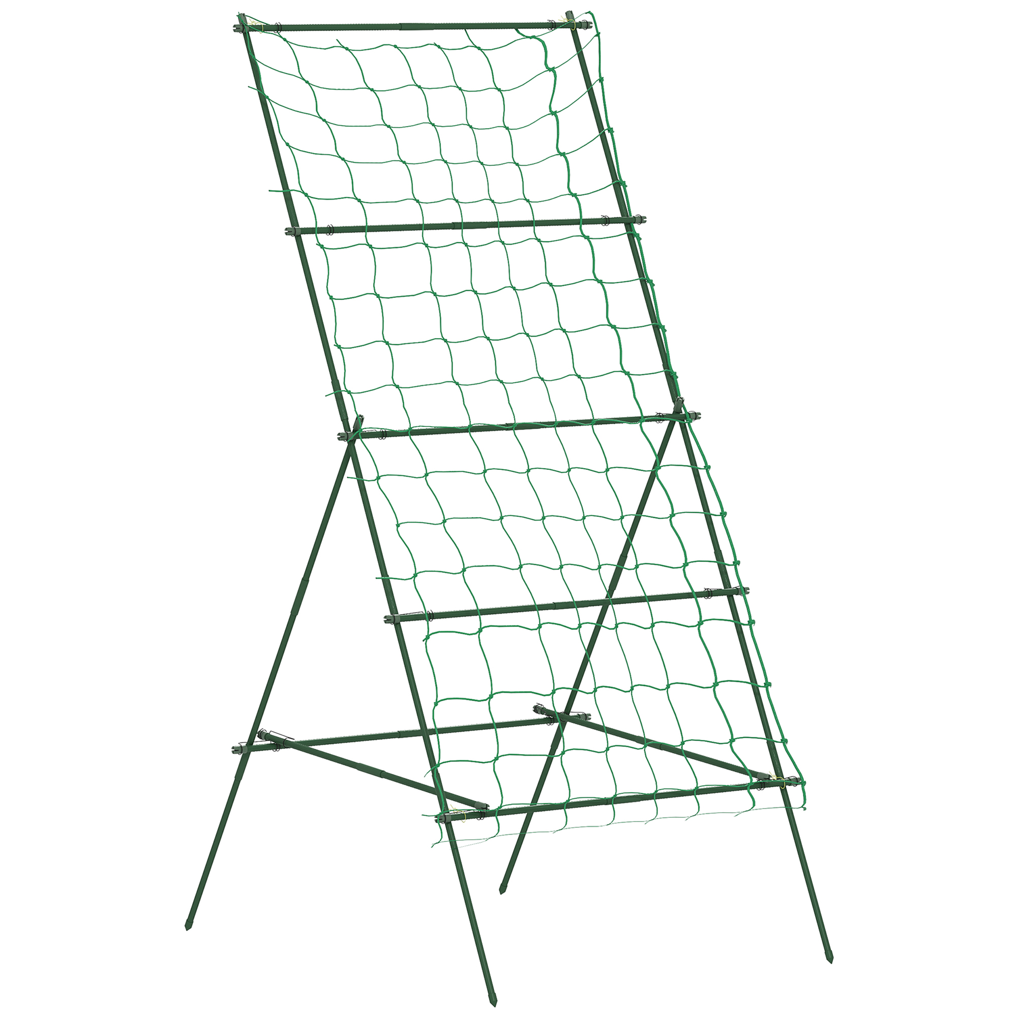 Rankgitter Aus Stahl Zum Stecken Rostfrei Rankhilfe In A-Form Für Kletterpflanzen 101x133x227 Cm Grün