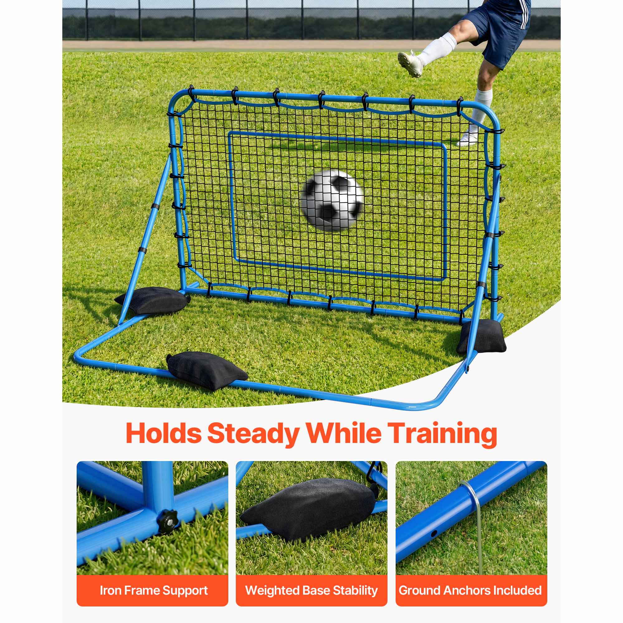 Soccer Rebounder Net, Quick-Switch Angle Soccer Goal Rebounder For Control, Passing Practice, Heavy-Duty Iron Frame… - 6