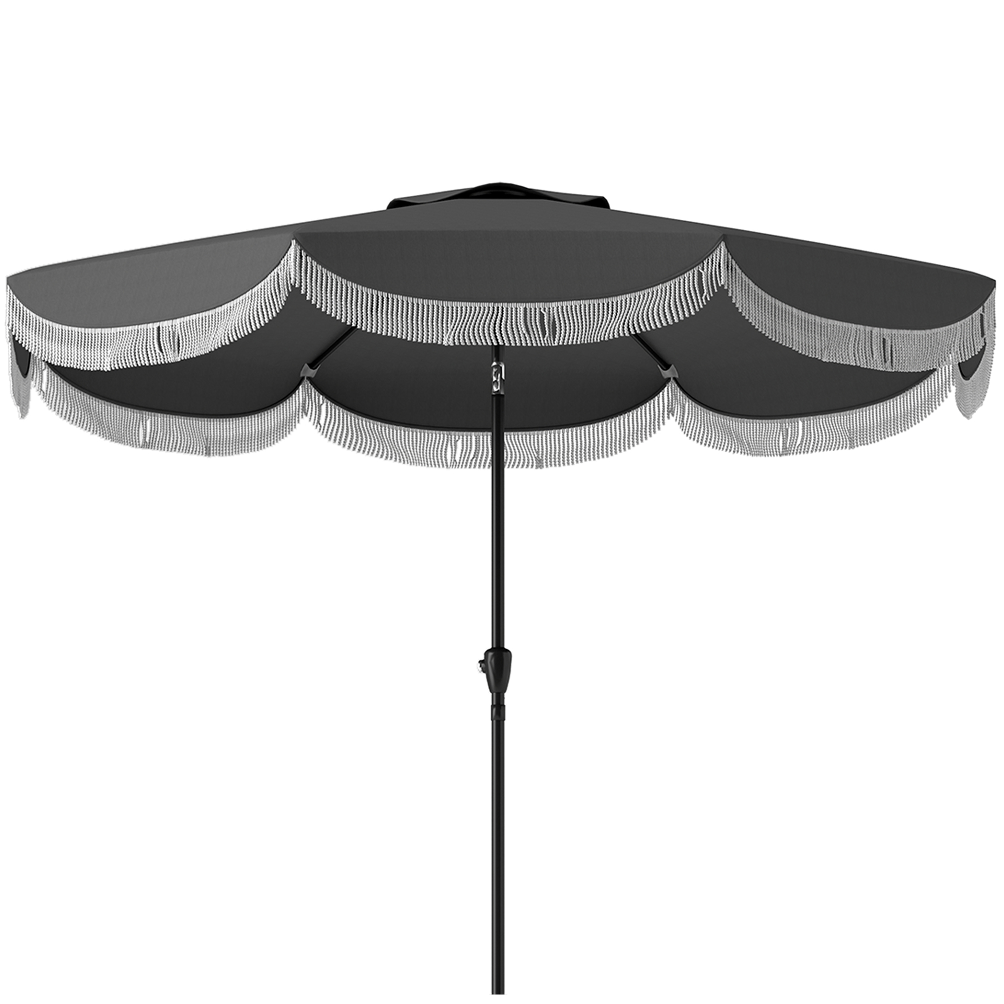 Sonnenschirm Ø269 Cm, UV Schutz Sonnenschirm Achteckig Balkonschirm Sonnenschutz Für Garten, Dunkelgrau