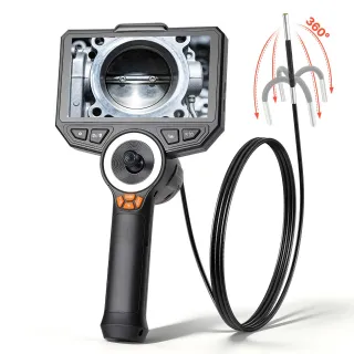 Articulating Borescope With 0.15 Ultra Slim Lens, 4-Way 360 Articulated Endoscope Camera With Light, 6 HD IPS Screen, 8X Zoom, 7000mAh Inspection Camera For Auto & Tight Mechanical