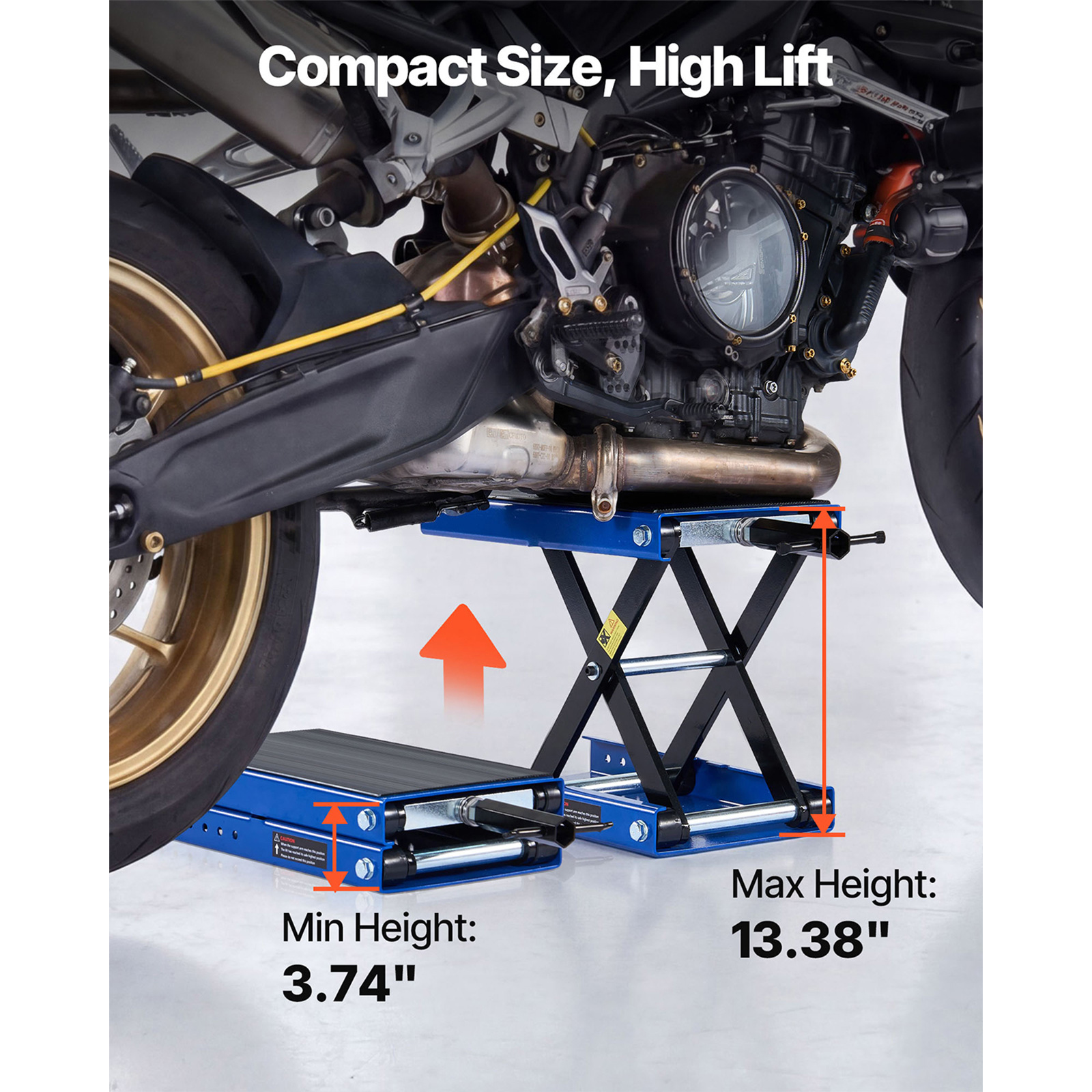 Motorcycle Lift, 1100 Lbs Motorcycle Scissor Lift Jack With Wide Deck & Lock Pin, 3.74 13.38 Center Hoist… image 3