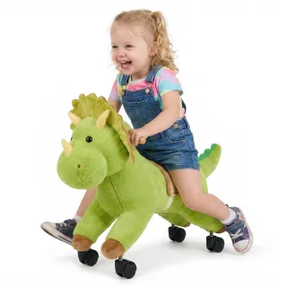 Ride On Horse, Riding Dinosaur Toys For Kids, Features Lifelike Dinosaur Roars, No Battery Required, 360-Degree Flexible Smooth Wheels, Soft Seat, 88 Lbs Max Load Capacity For Todd