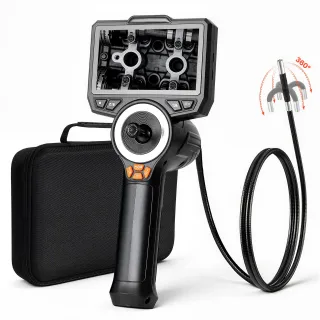 Articulating Endoscope With Light, 4-Way 360 Articulated Borescope, 0.24 Slim Lens 1920 X 1080, 4.5 HD IPS Screen, 8X Zoom Inspection Camera For Auto, Mechanical Equipment  4.9FT S